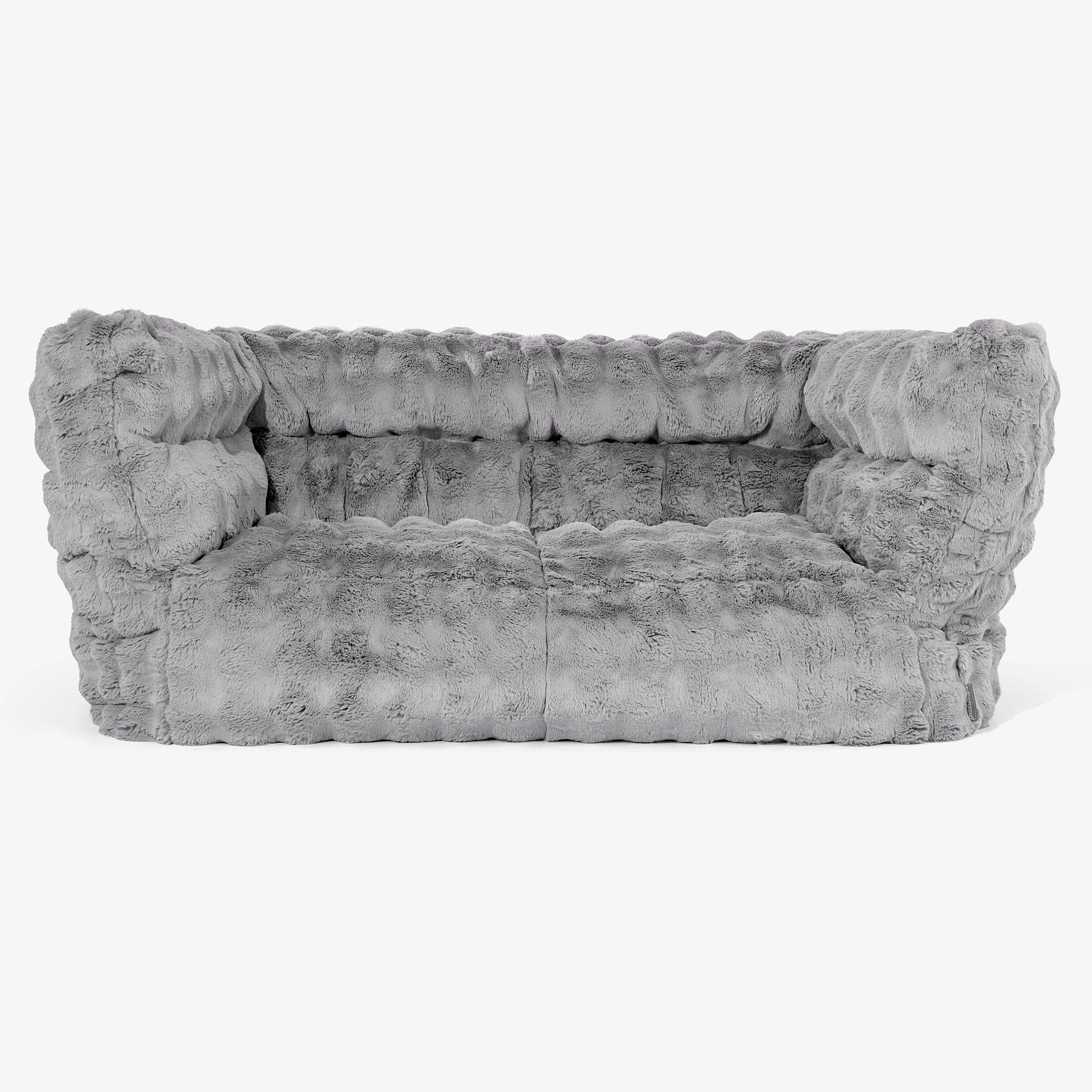 Louis 2-sits Saccosäcksoffa - Fuskpäls Bubble Grå