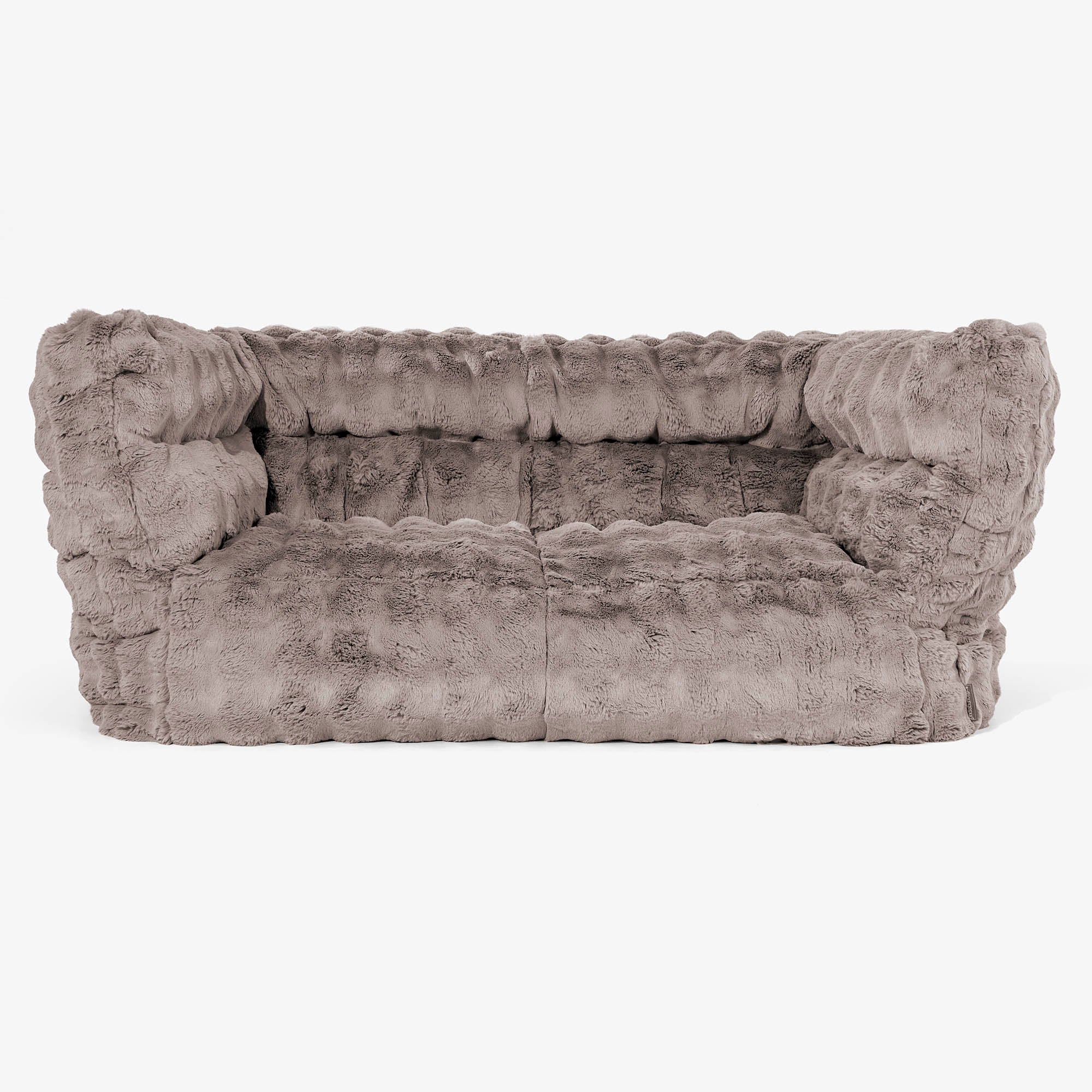 Louis 2-sits Saccosäcksoffa - Fuskpäls Bubble Minkbrun