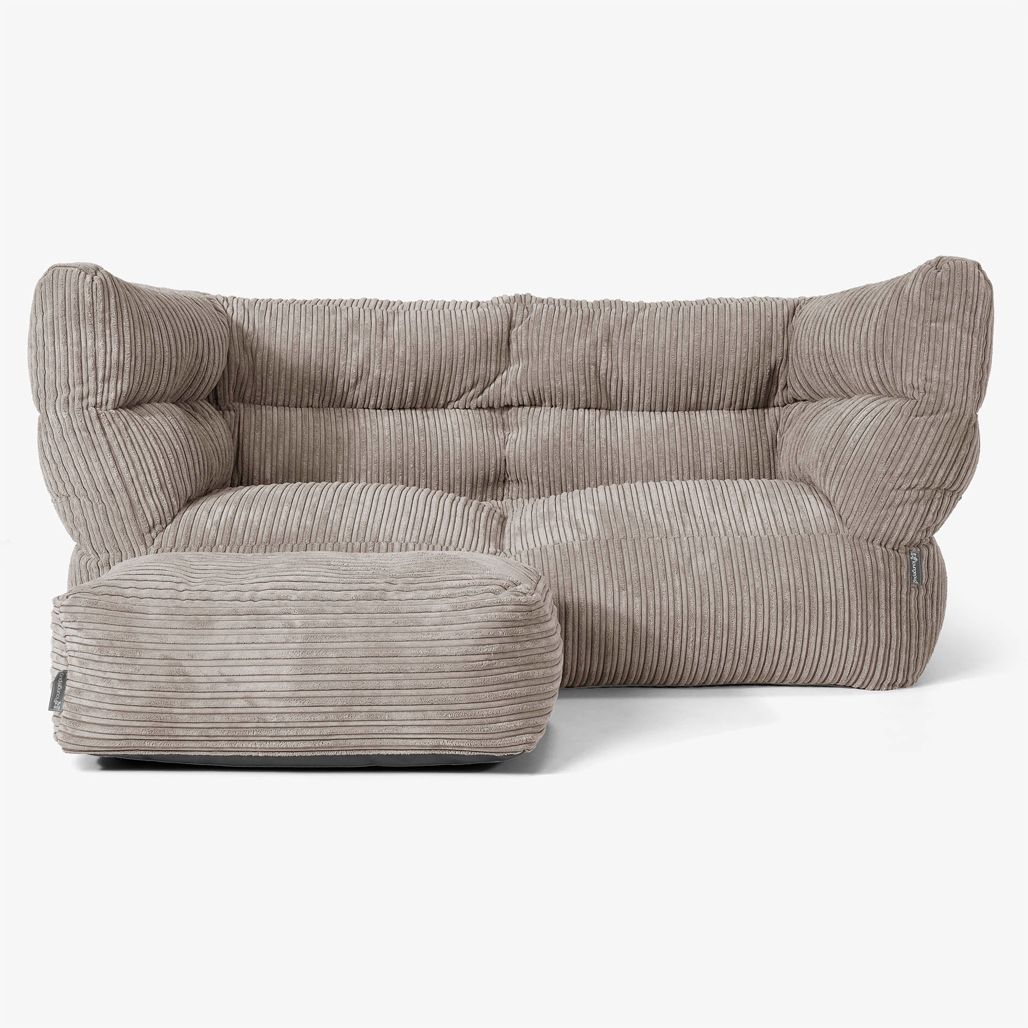 Louis 2-sits Saccosäcksoffa - Klassisk Manchestertyg Duvgrå - Image 2