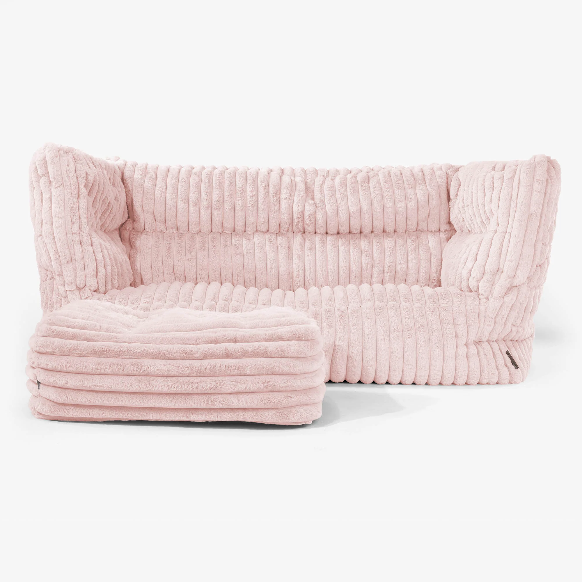 Louis 2-sits Saccosäcksoffa - Ultraplyschmanchestertyg Gammelrosa - Image 2