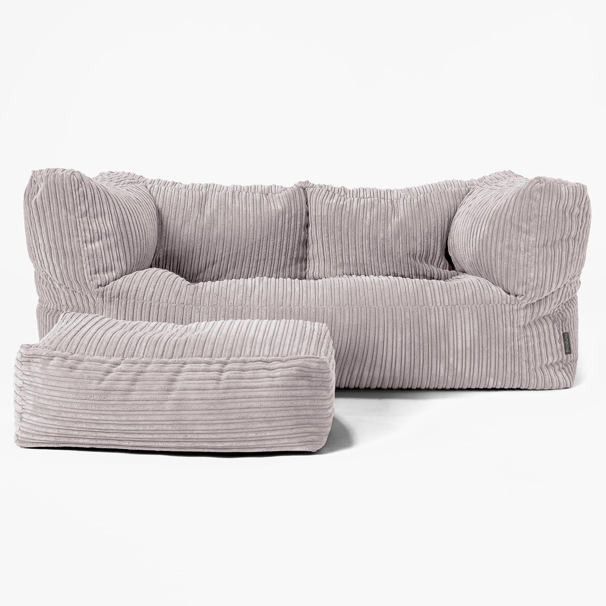 Albert 2-sits Saccosäcksoffa - Klassisk Manchestertyg Silvergrå - Image 2