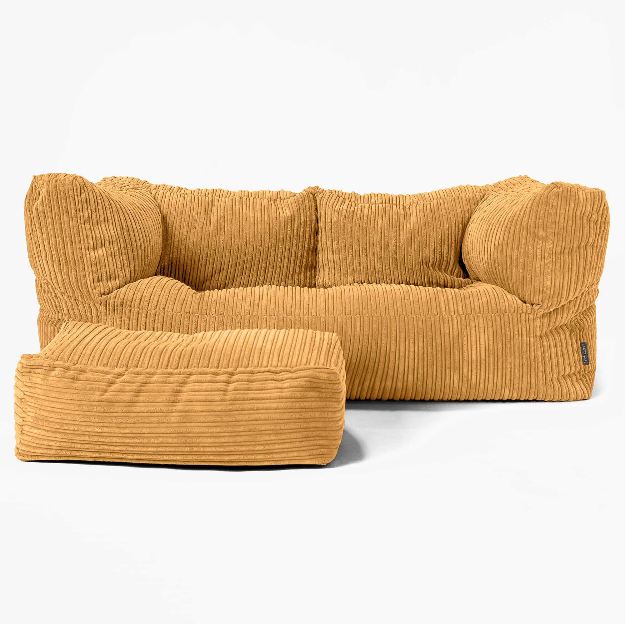 Albert 2-sits Saccosäcksoffa - Klassisk Manchestertyg Gyllene Honung - Image 2