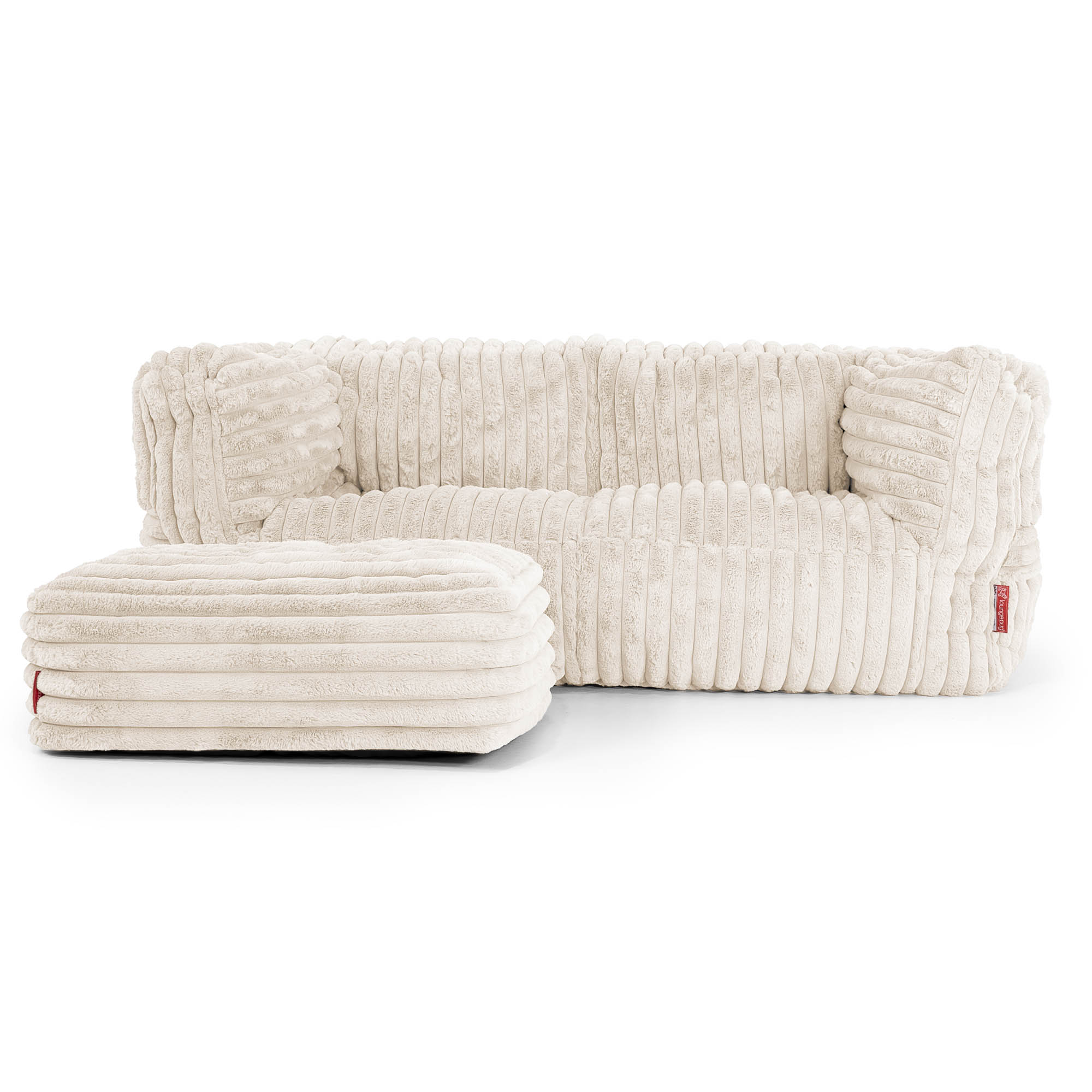 Albert 2-sits Saccosäcksoffa - Ultraplyschmanchestertyg Gräddvit - Image 2