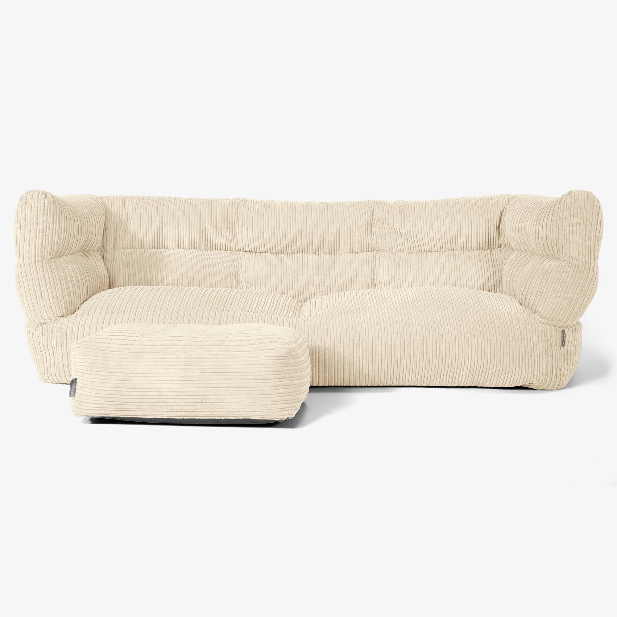 Louis 3-sits Saccosäcksoffa - Klassisk Manchestertyg Gräddvit - Image 2