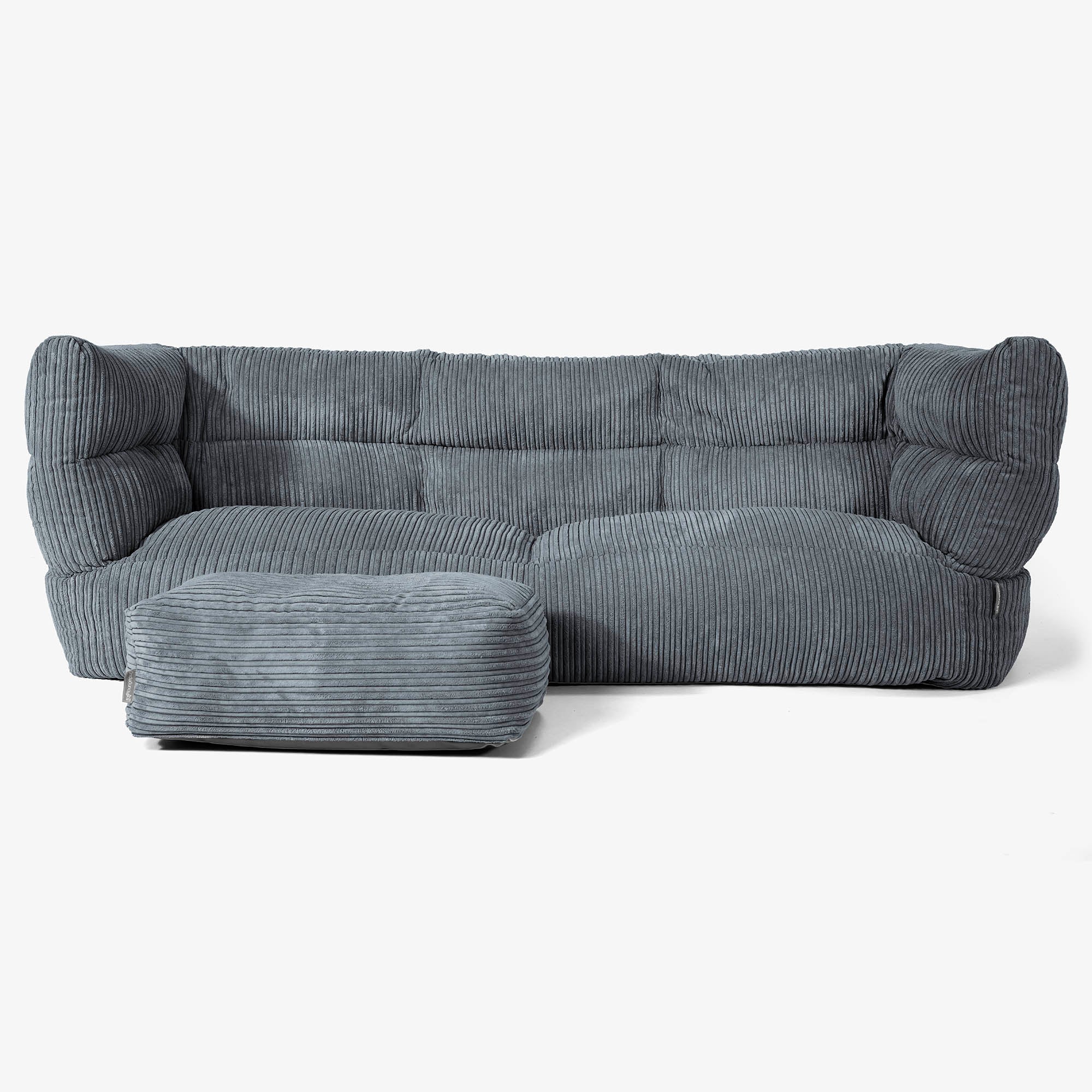 Louis 3-sits Saccosäcksoffa - Klassisk Manchestertyg Skiffergrå - Image 2