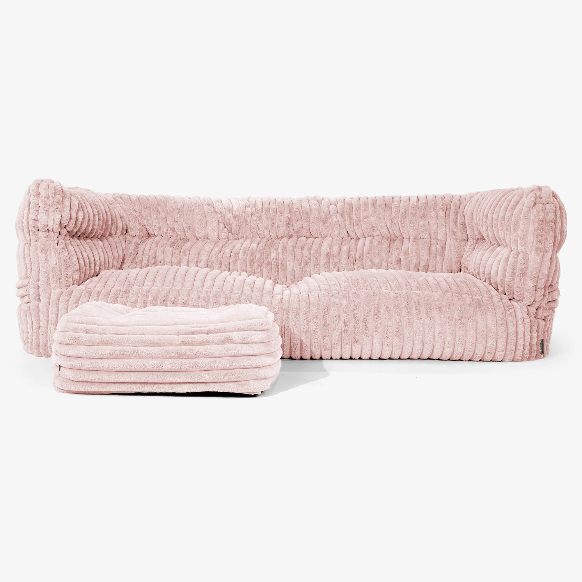 Louis 3-sits Saccosäcksoffa - Ultraplyschmanchestertyg Gammelrosa - Image 2