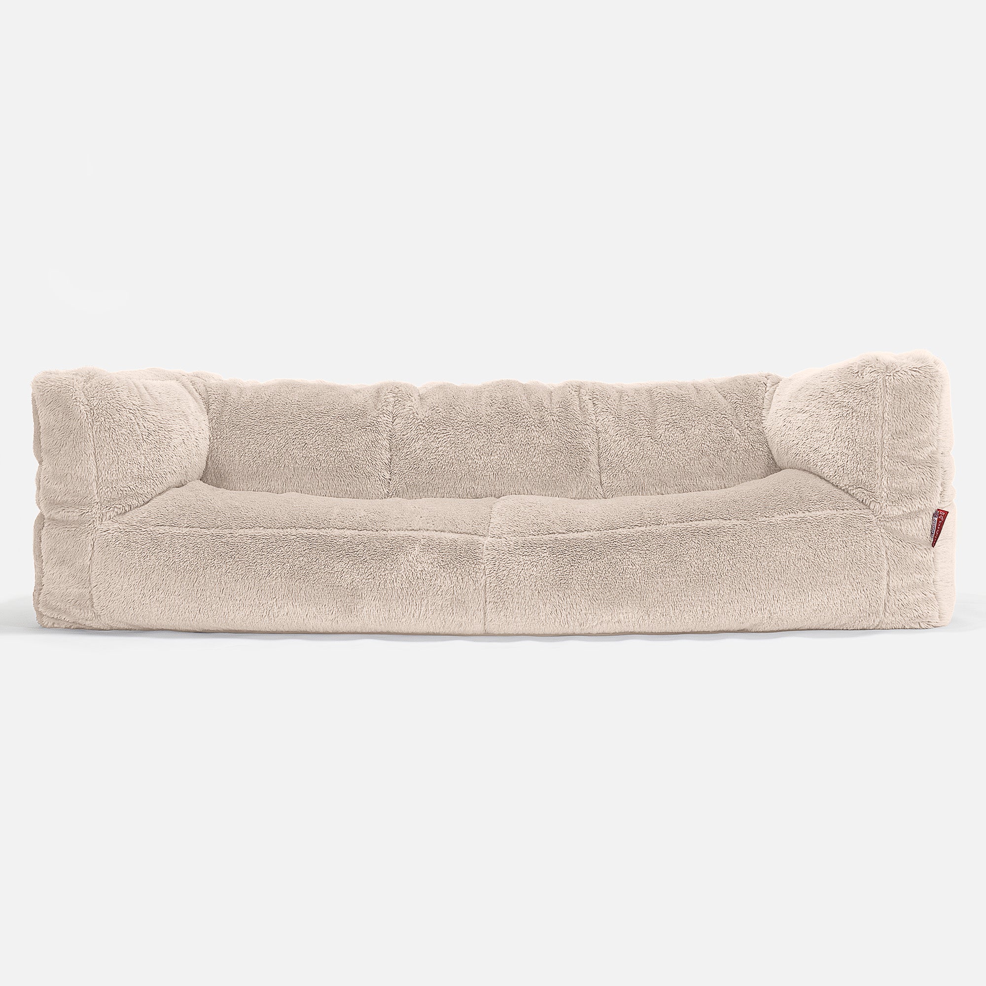 Albert 3-sits Saccosäcksoffa - Teddy-fuskpäls Gräddvit