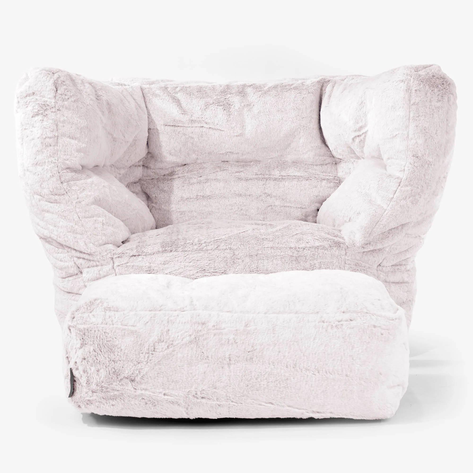 Louis Sittsäck Fåtölj - Fuskkaninpäls Gammelrosa - Image 2