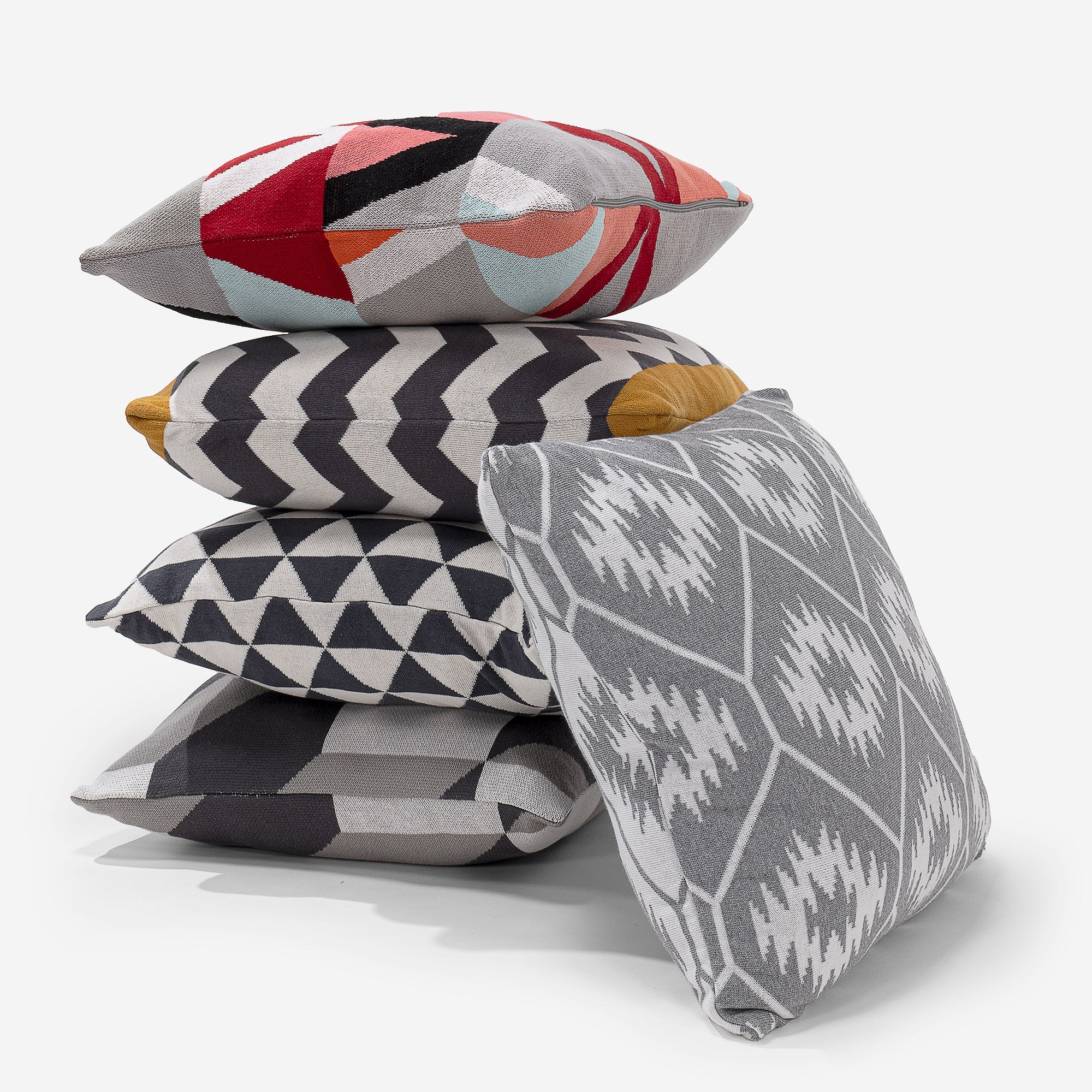 Kuddfodral 47 x 47cm - Stickad Aztec - Image 3