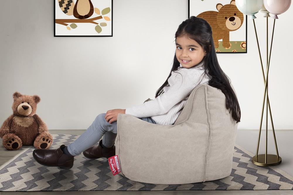 Småbarnfåtölj Saccosäck 1-3 år - Stentvättad denim Grå - Image 2