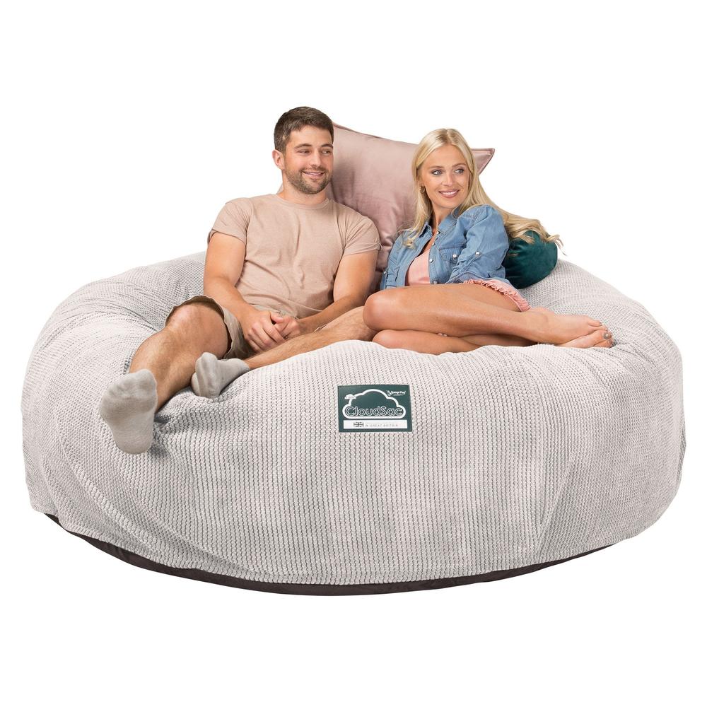 Dubbel Saccosäcksoffa XXL C3000-L, CloudSac Memoryskum - Pom-pom Elfenbensvit - Image 5