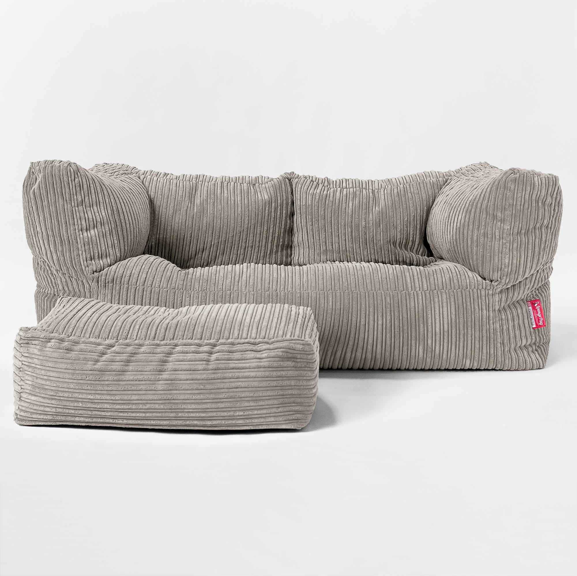 Enorm Albert 2-sits Saccosäcksoffa för Barn 3-14 år - Klassisk Manchestertyg Minkbrun - Image 2