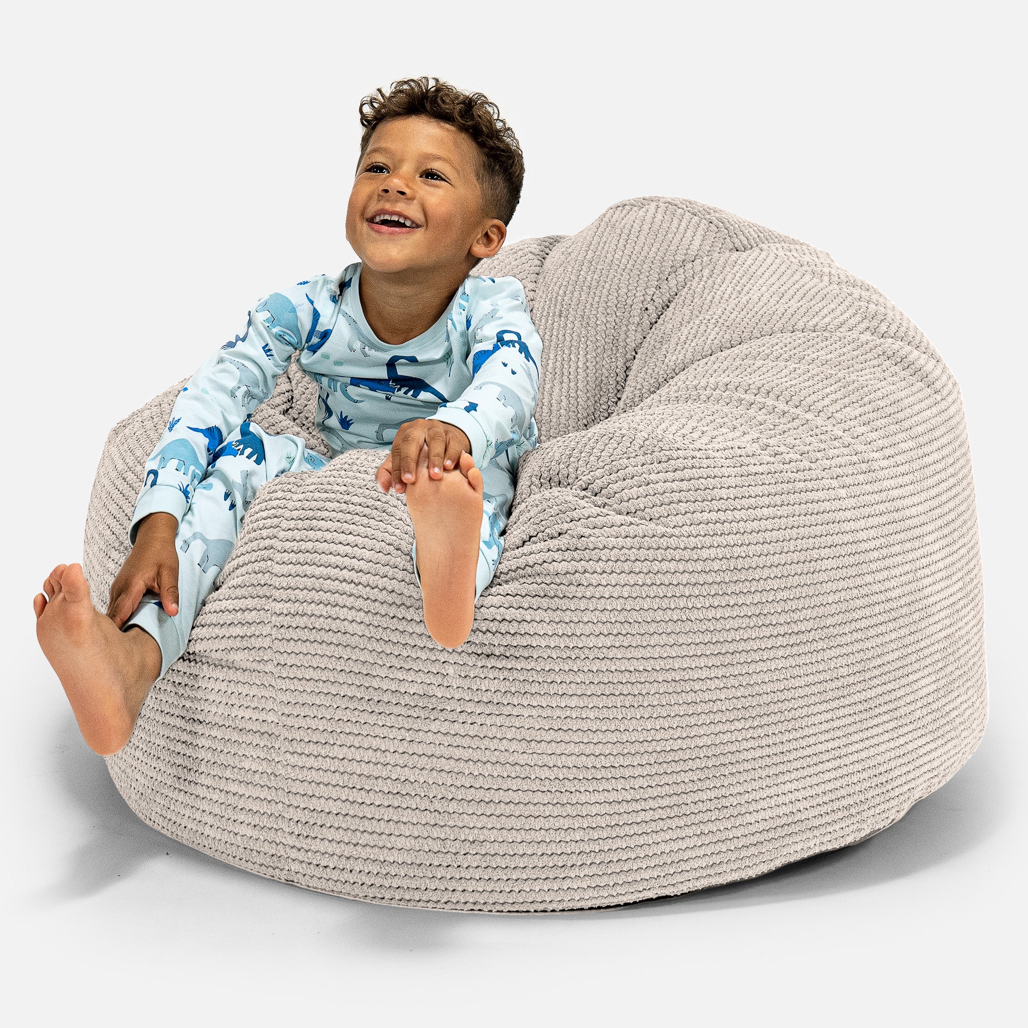 Enorm Snuggle-saccosäck för Barn 3-8 år - Pom-pom Elfenbensvit