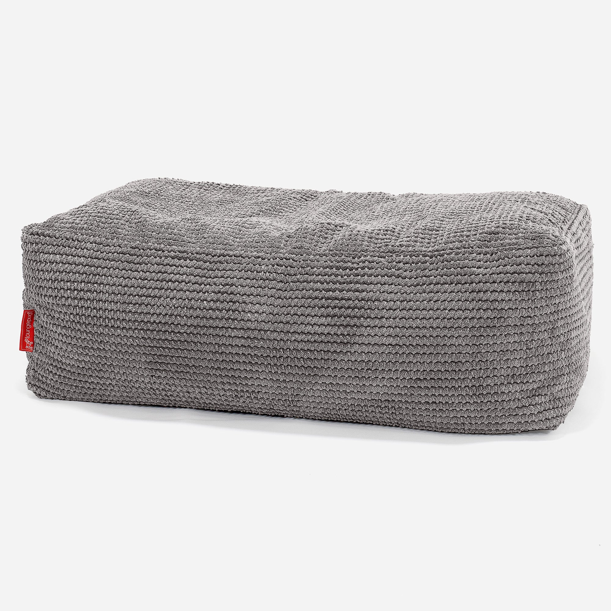 Fotpall Sittpuff C100-L, CloudSac Memoryskum - Pom-pom Mörkgrå