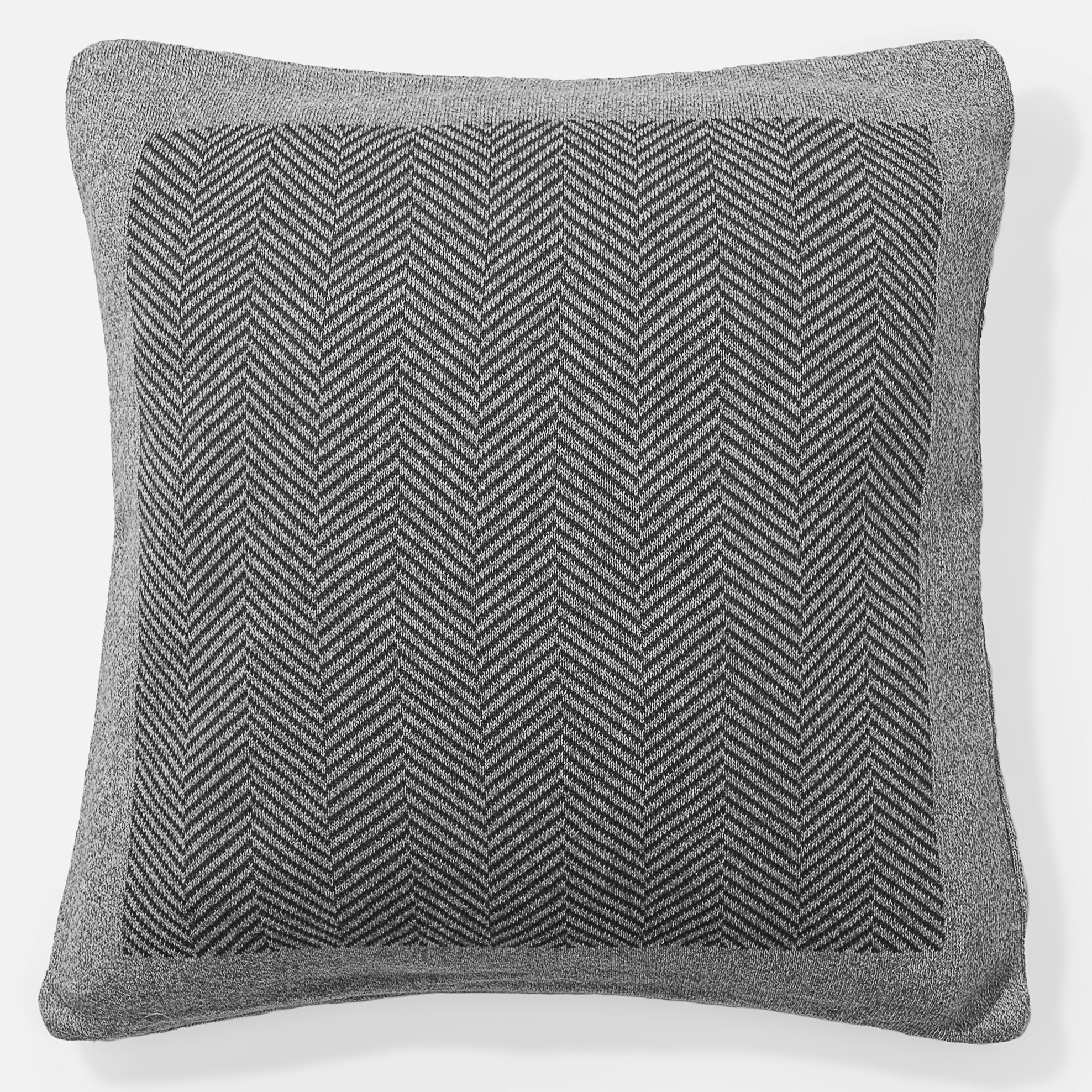 Kuddfodral 47 x 47cm - Stickad Fiskbens Grå
