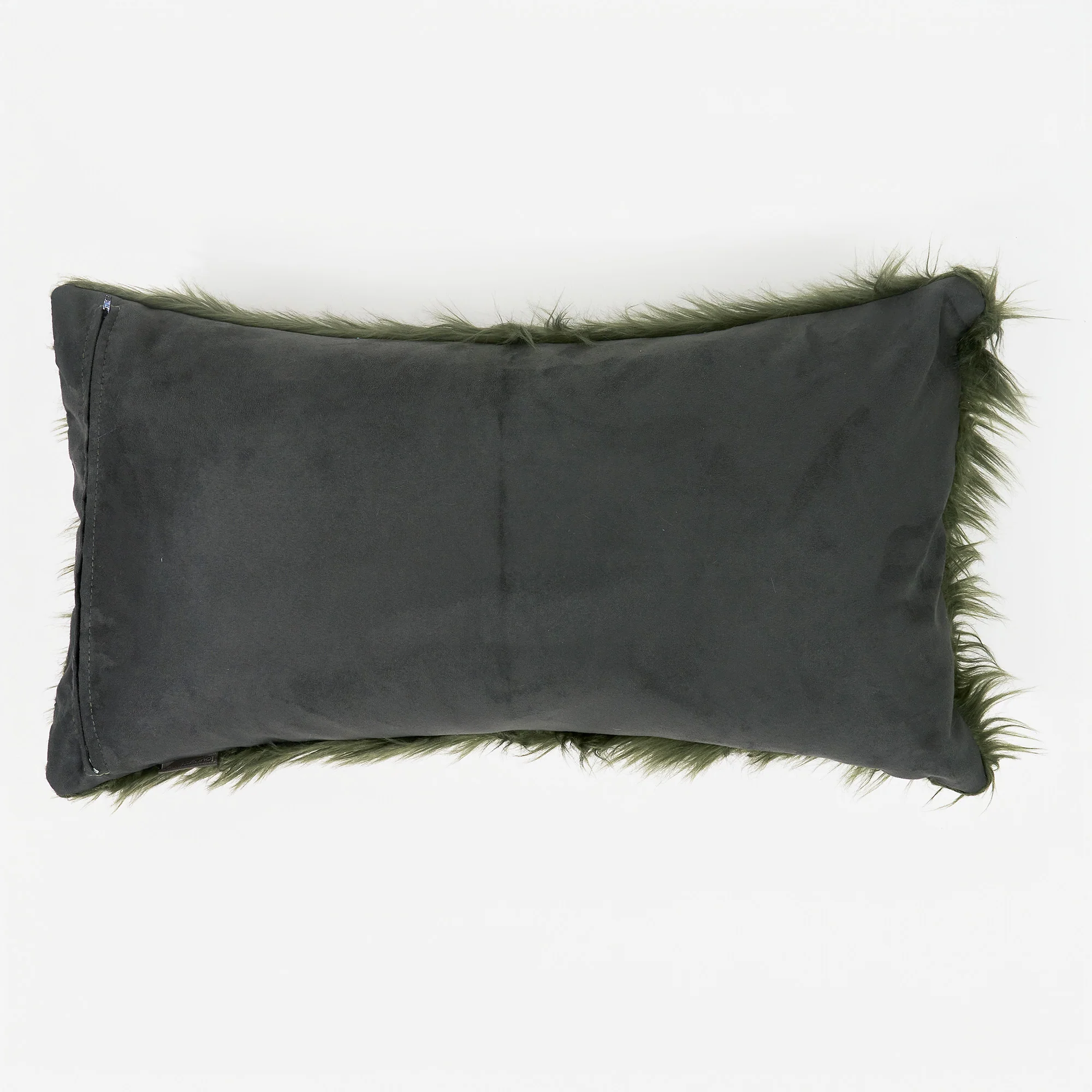 Jätte Kuddfodral 40 x 70cm - Mongoliskt Fuskpäls Salviagrön - Image 2