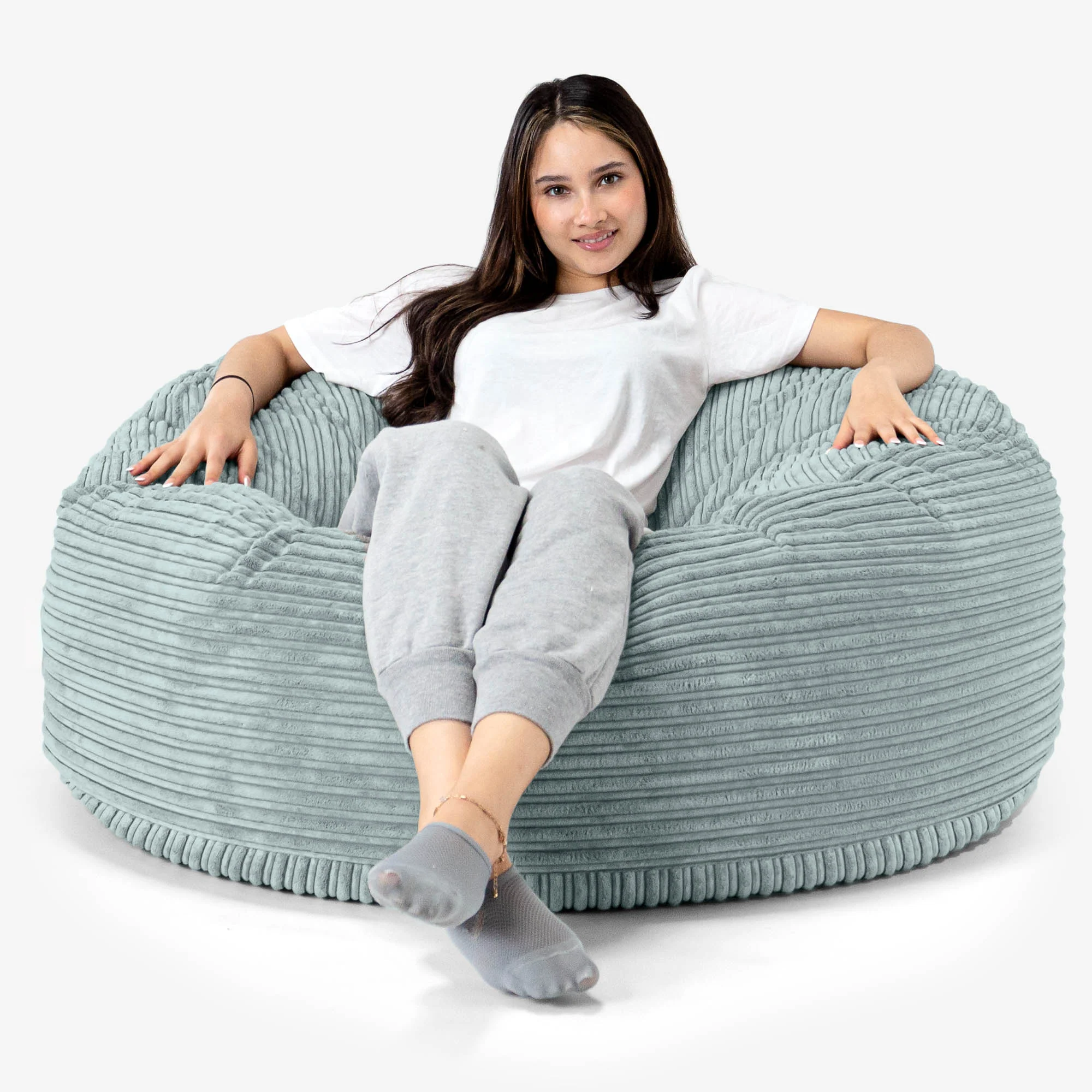 Jätte Saccosäck Soffa 'Mammut' - Klassisk Manchestertyg Mintgrön