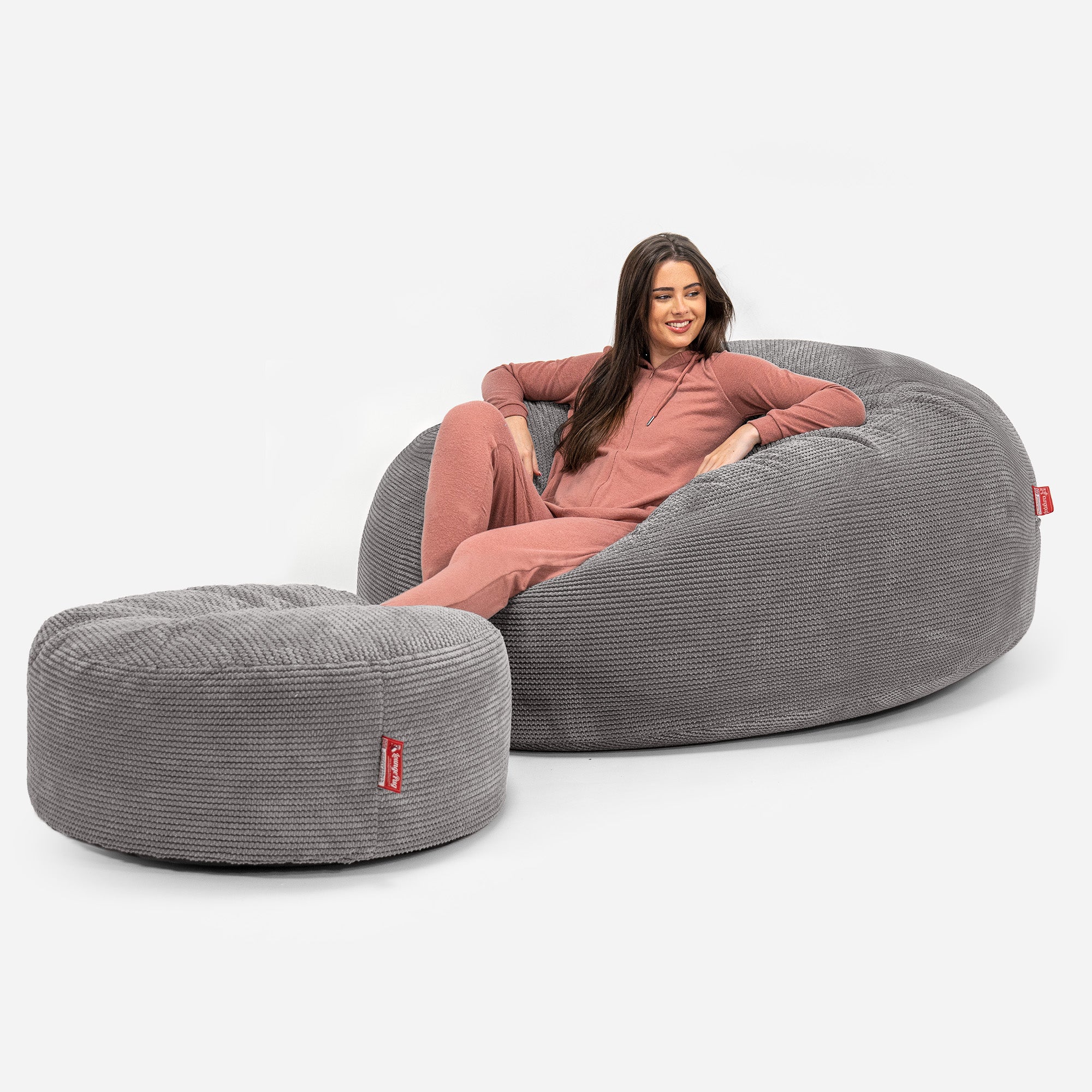 Jätte Saccosäck XXL 'Mega Mammut' - Pom-pom Mörkgrå - Image 2