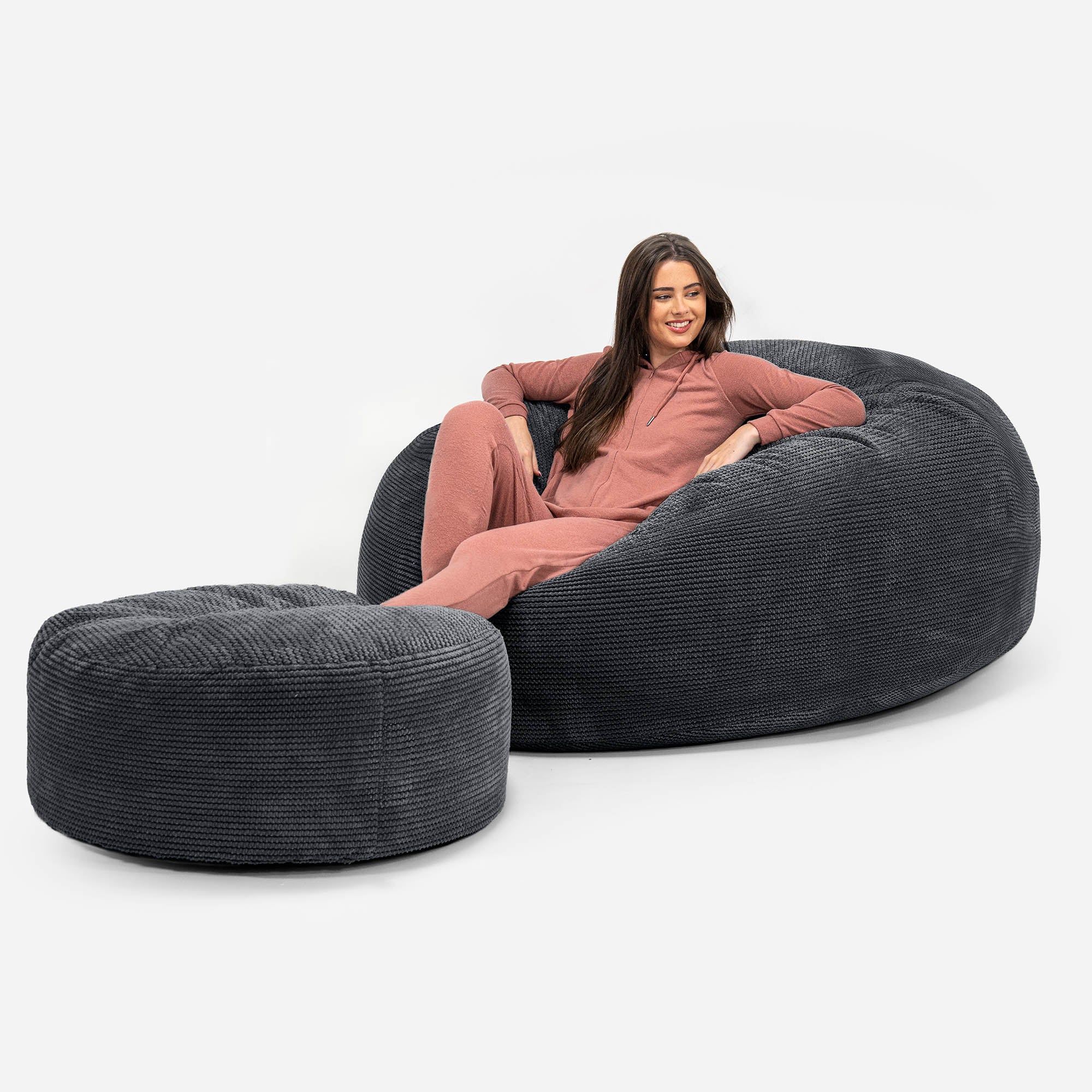 Jätte Saccosäck XXL 'Mega Mammut' - Pom-pom Svart - Image 2