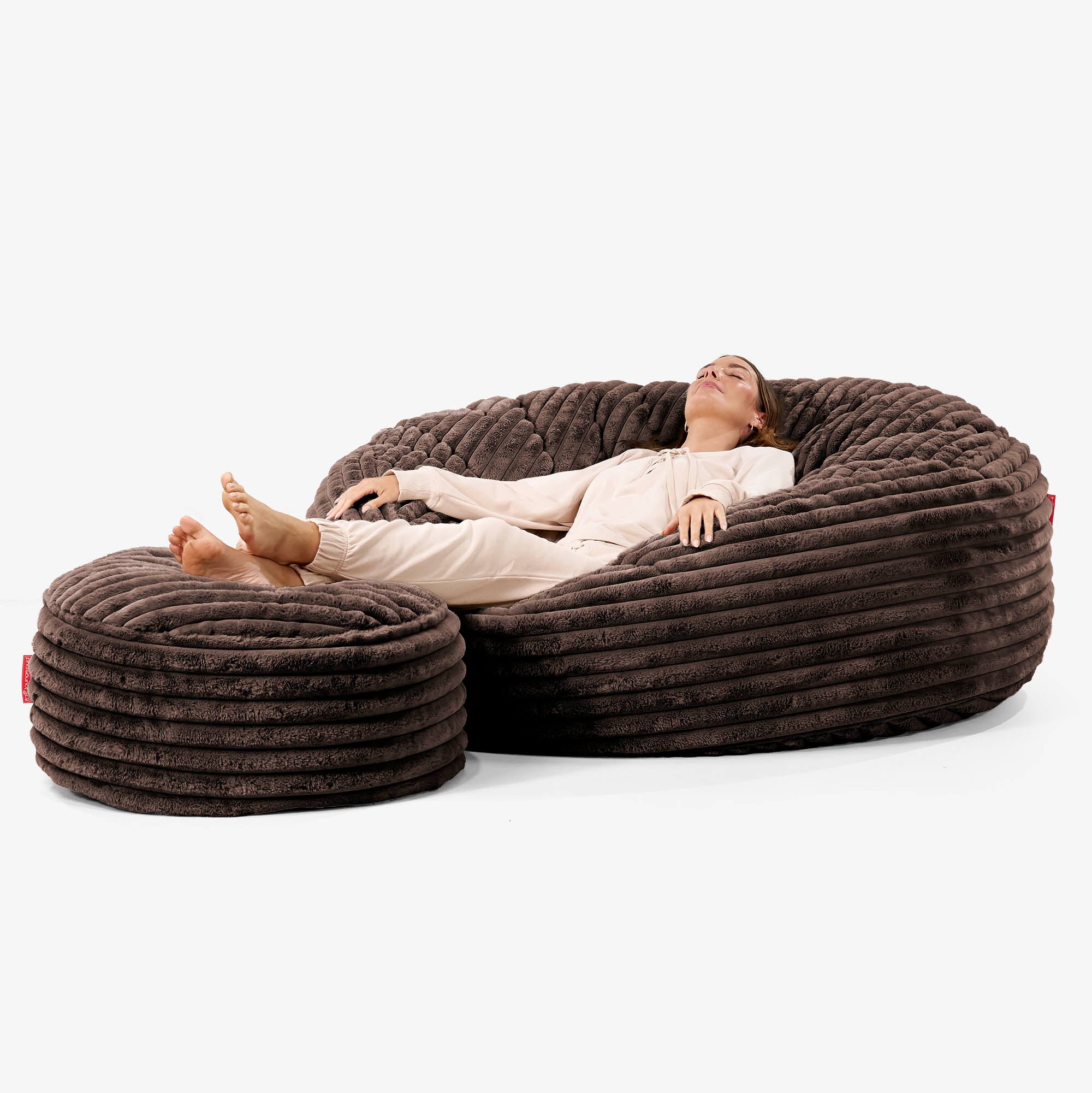 Jätte Saccosäck XXL 'Mega Mammut' - Ultraplyschmanchestertyg Sable - Image 2