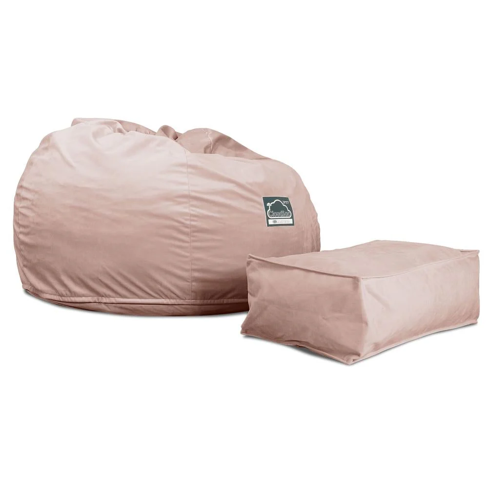 Jättesaccosäck C510-L, CloudSac Memoryskum - Sammet Rosa - Image 4