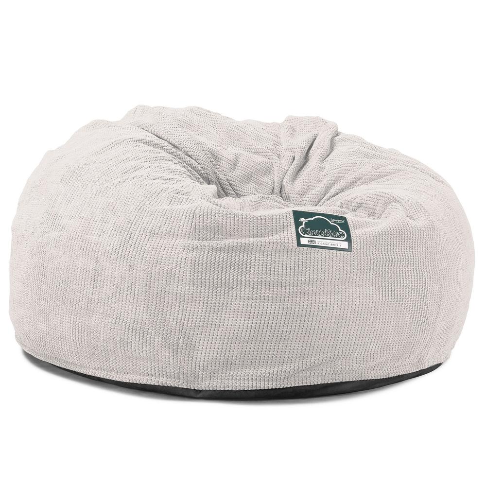 Jättesaccosäck XXL C1010-L, CloudSac Memoryskum - Pom-pom Elfenbensvit - Image 5