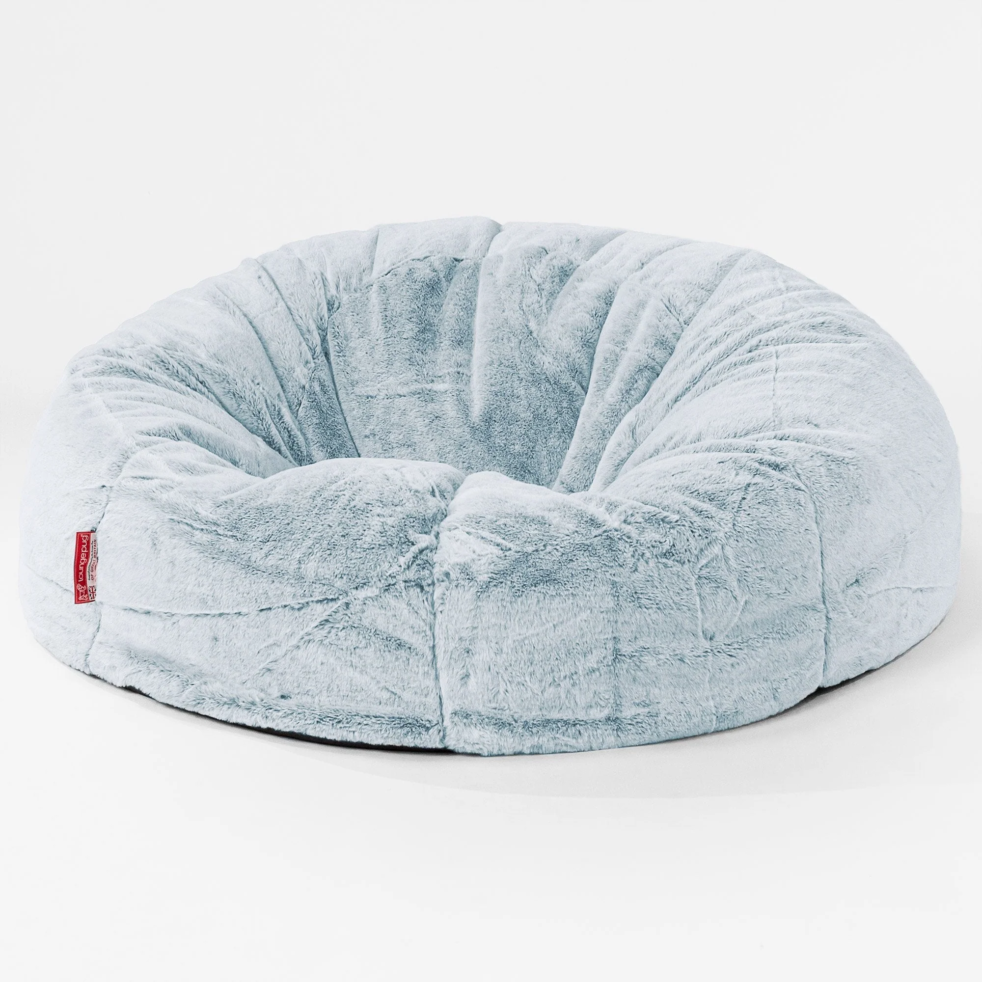Klassisk Saccosäck Soffa - Fuskkaninpäls Gammelblå