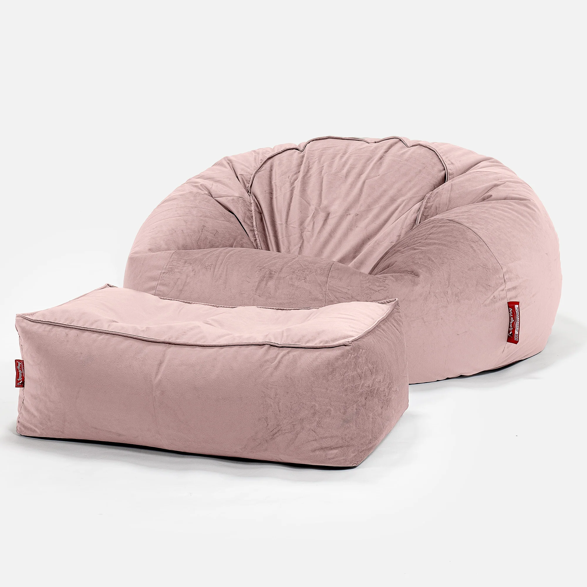 Klassisk Saccosäck Soffa - Sammet Rosa - Image 2