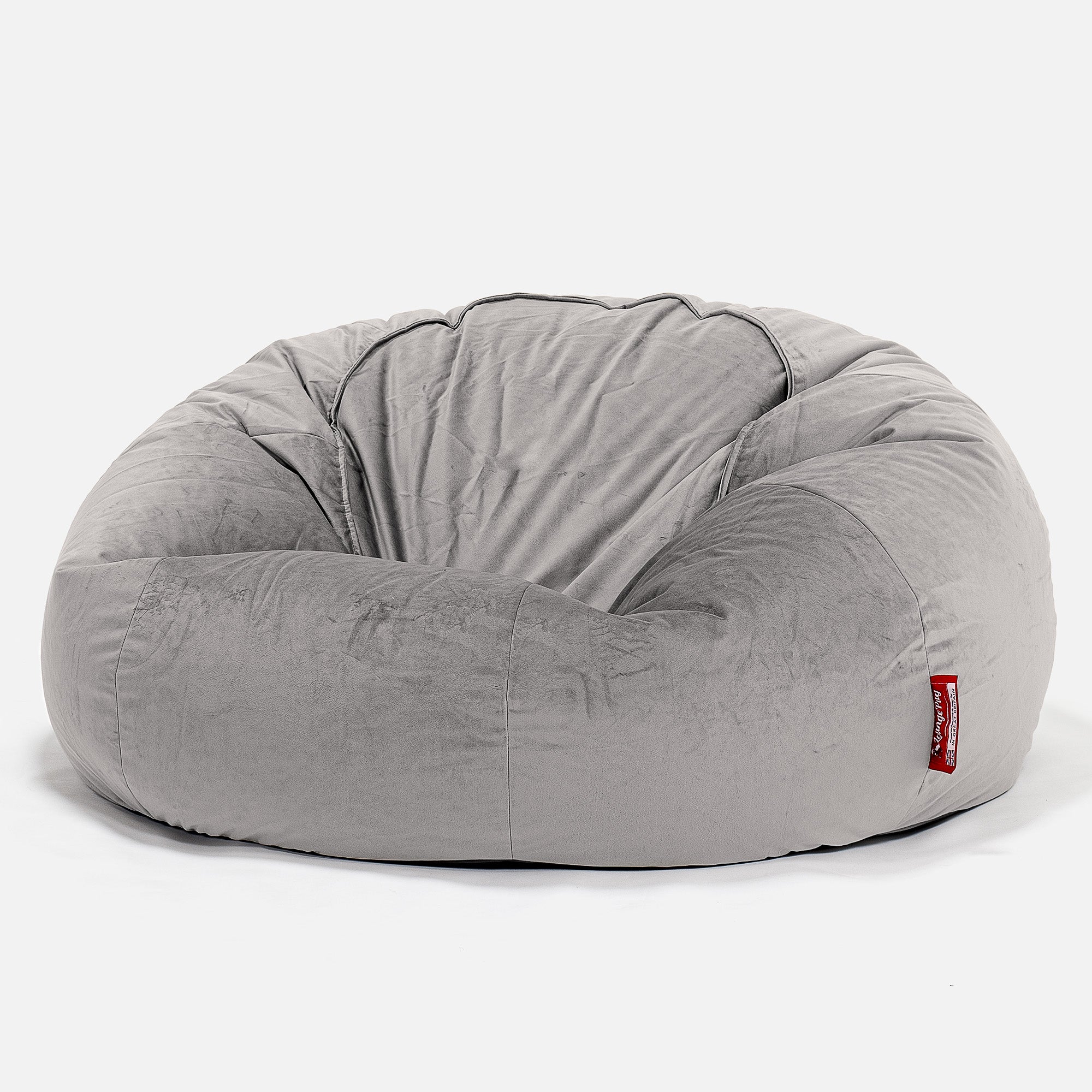 Klassisk Saccosäck Soffa - Sammet Silverfärgad
