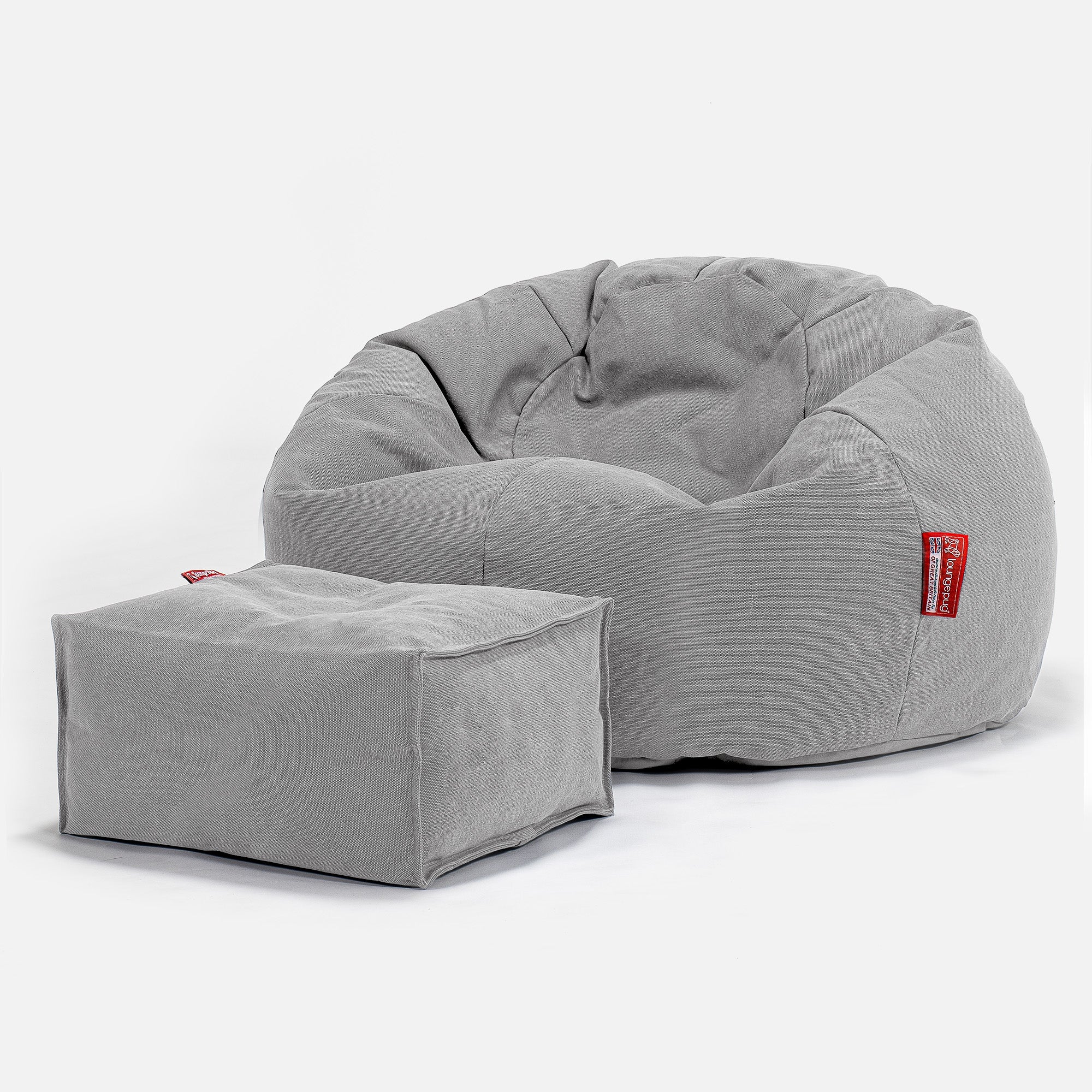 Klassisk Sittsäck Stol - Stentvättad denim Grå - Image 2