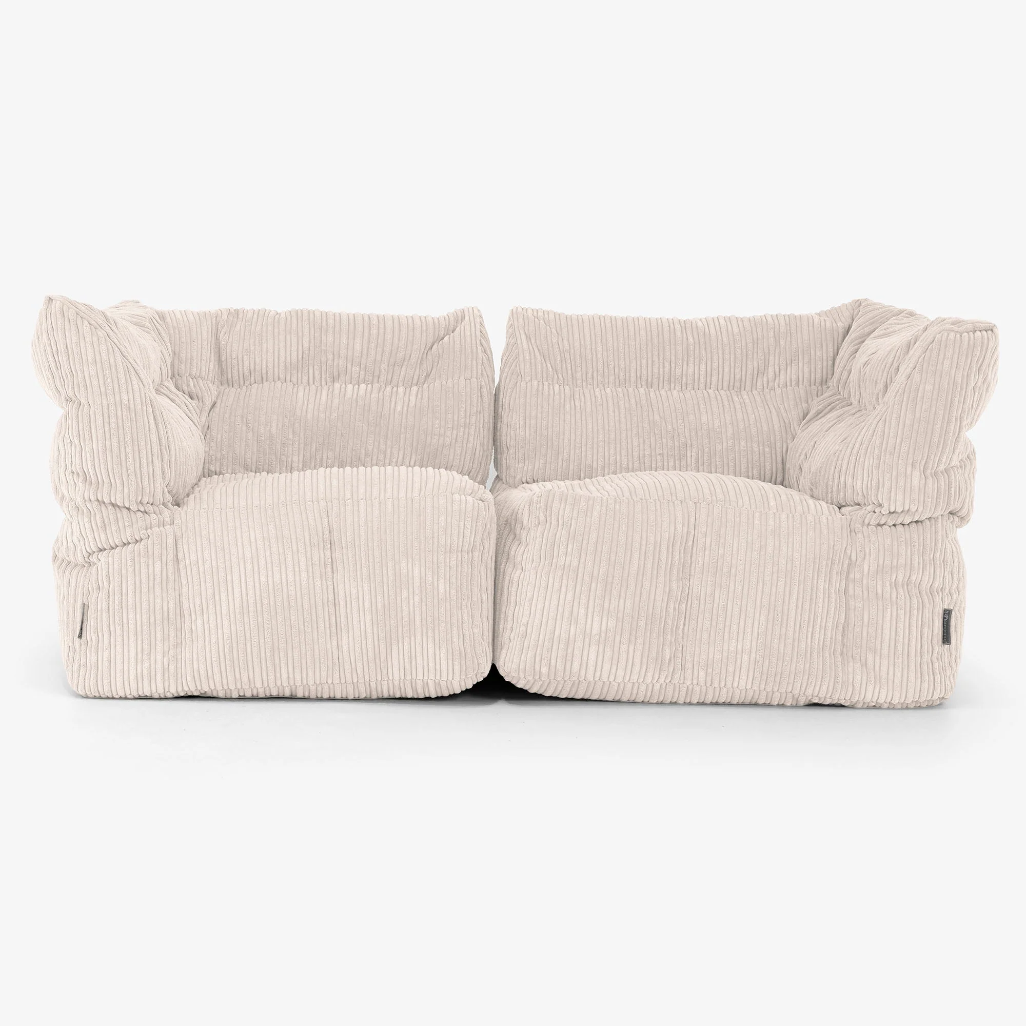Modulsoffa 2-sits - Klassisk Manchestertyg Elfenbensvit