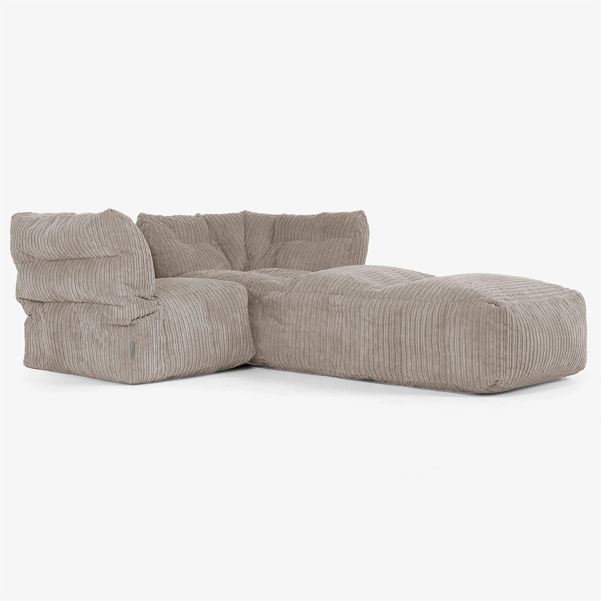 Modulsoffa 2-sits med Schäslong - Klassisk Manchestertyg Duvgrå - Image 2