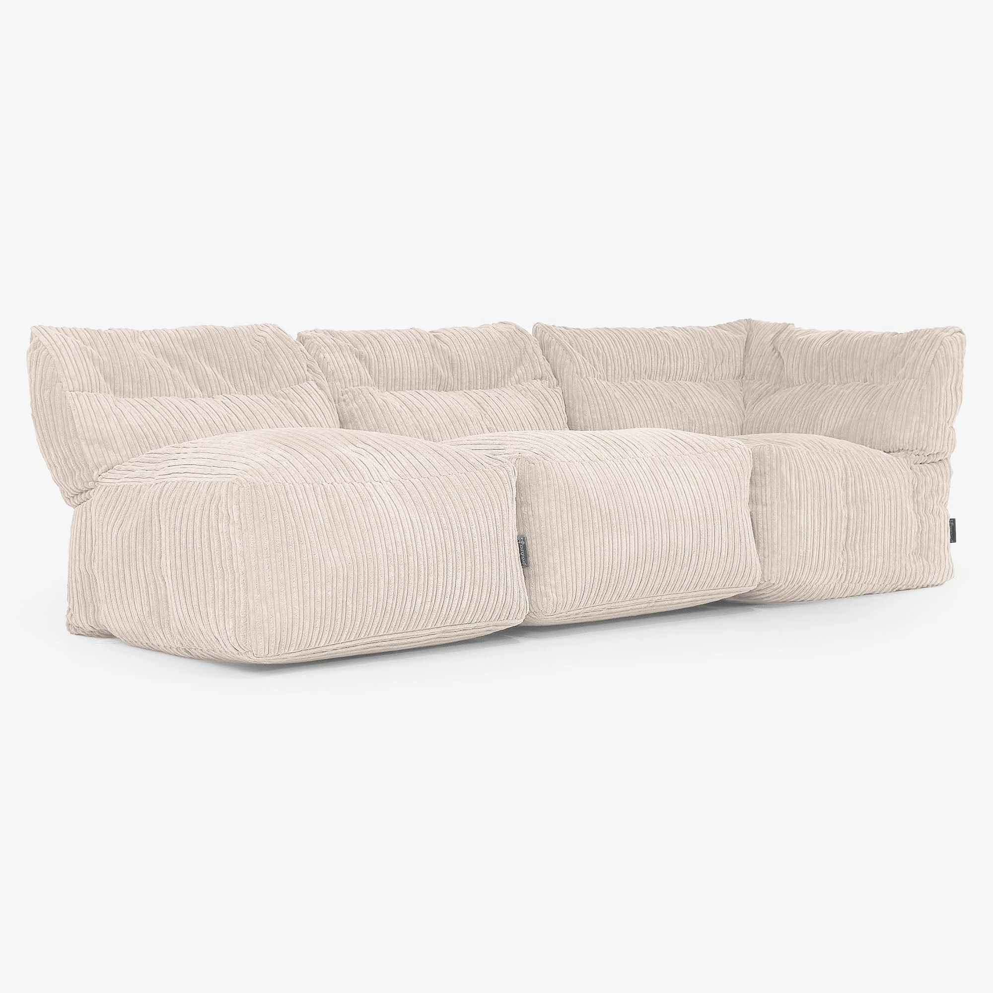 Modulsoffa 3-sits utan Armstöd - Klassisk Manchestertyg Elfenbensvit - Image 3
