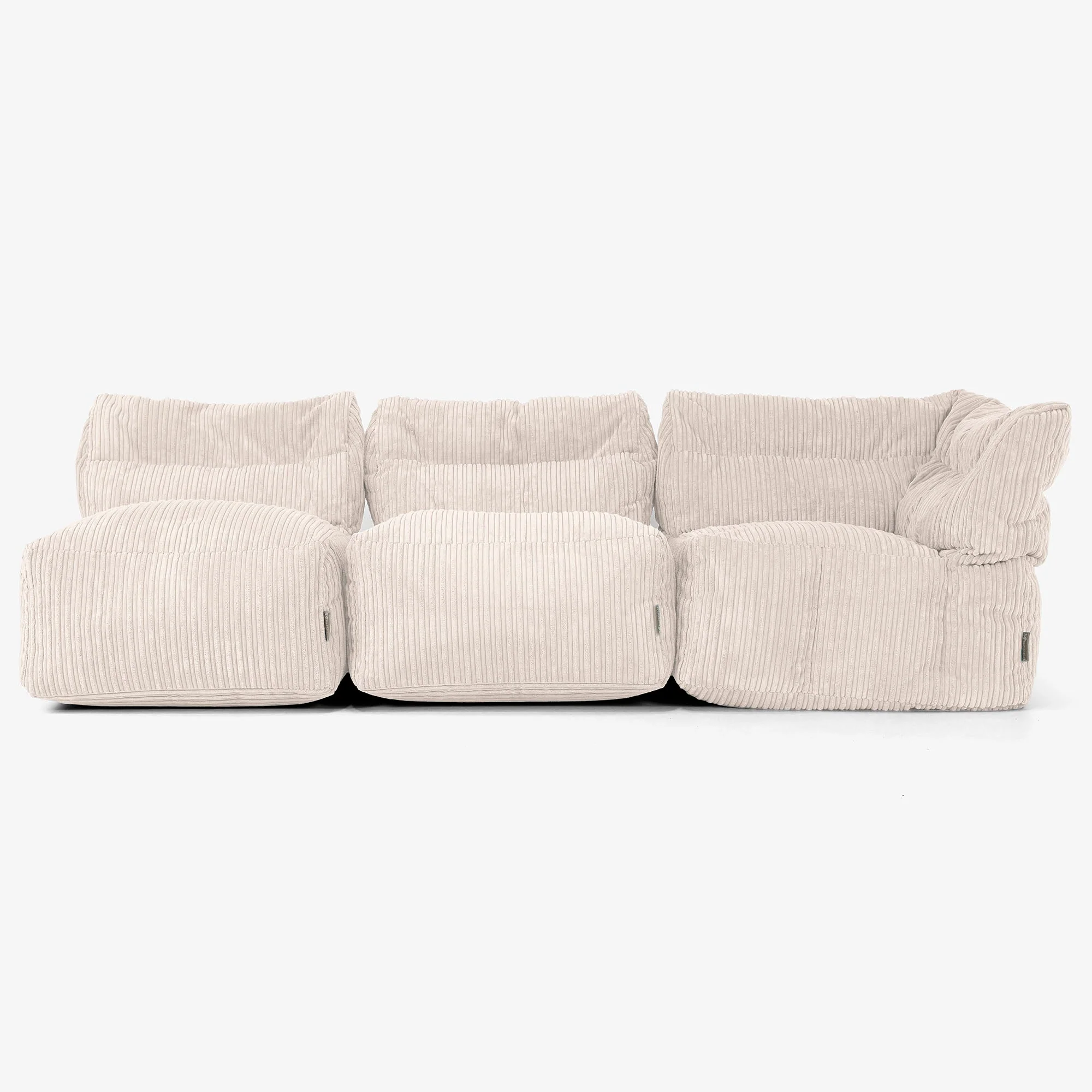 Modulsoffa 3-sits utan Armstöd - Klassisk Manchestertyg Elfenbensvit - Image 4