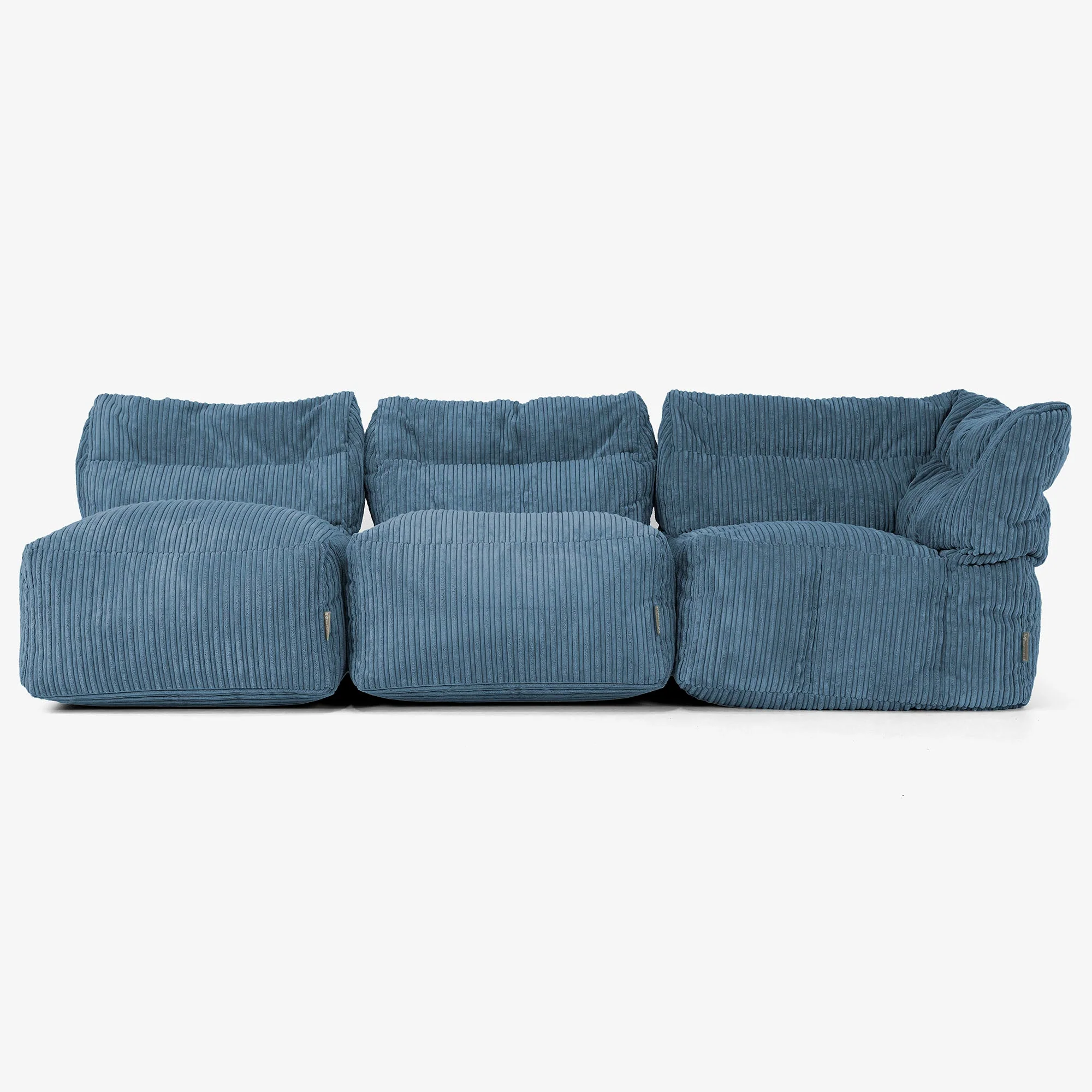 Modulsoffa 3-sits utan Armstöd - Klassisk Manchestertyg Marinblå - Image 4