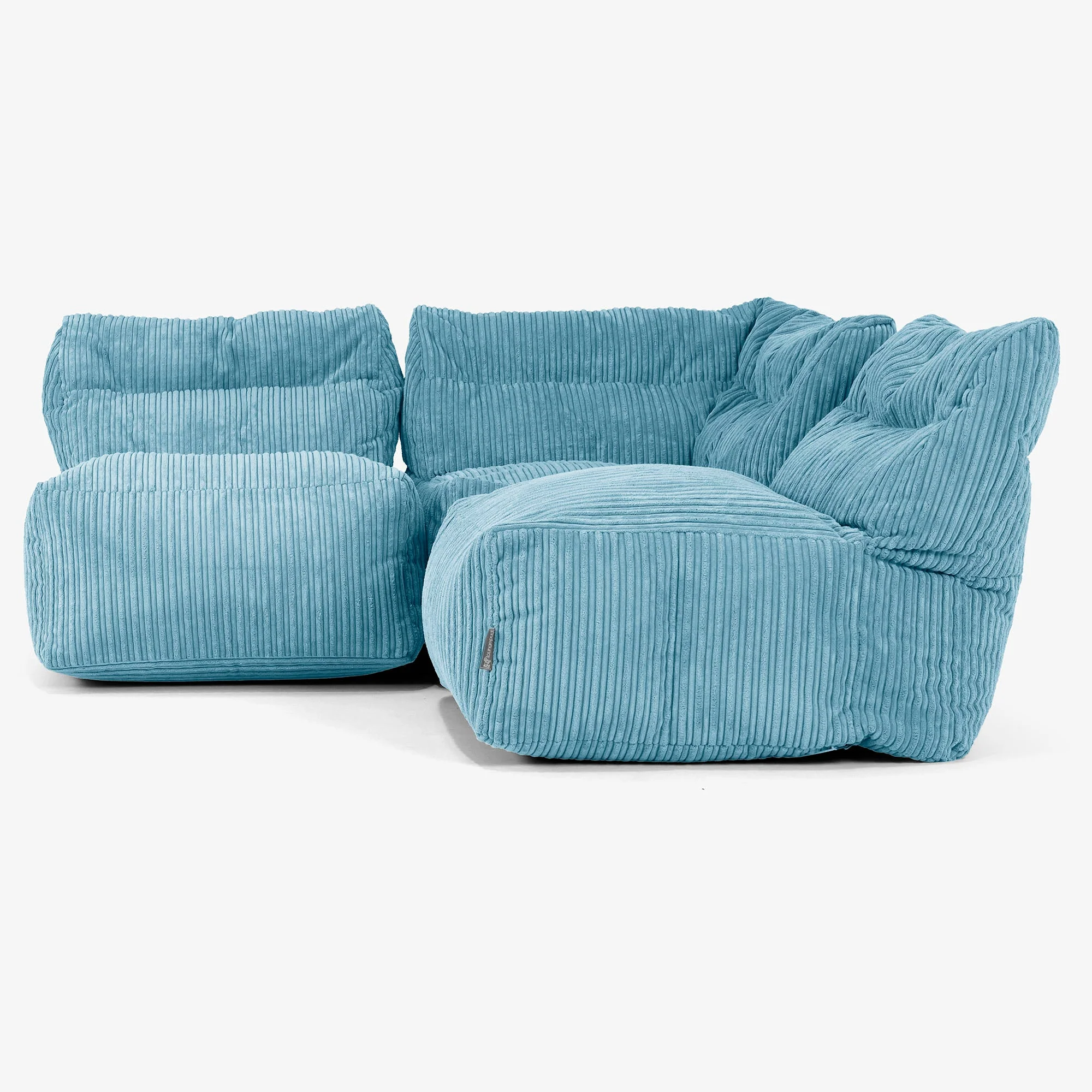 Modulsoffa 3-sits utan Armstöd - Klassisk Manchestertyg Turkos - Image 2