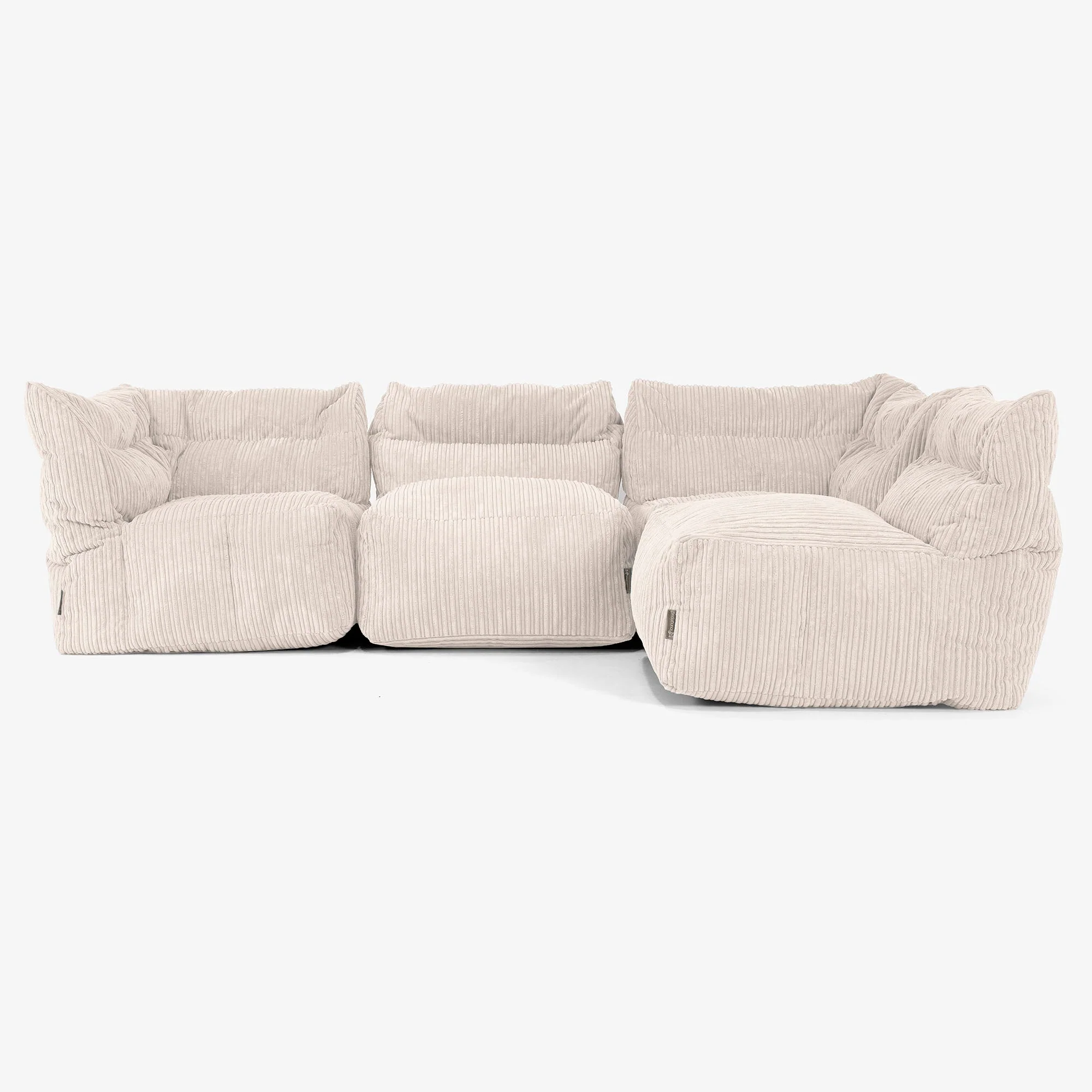 Modulsoffa 4-sits - Klassisk Manchestertyg Elfenbensvit - Image 3