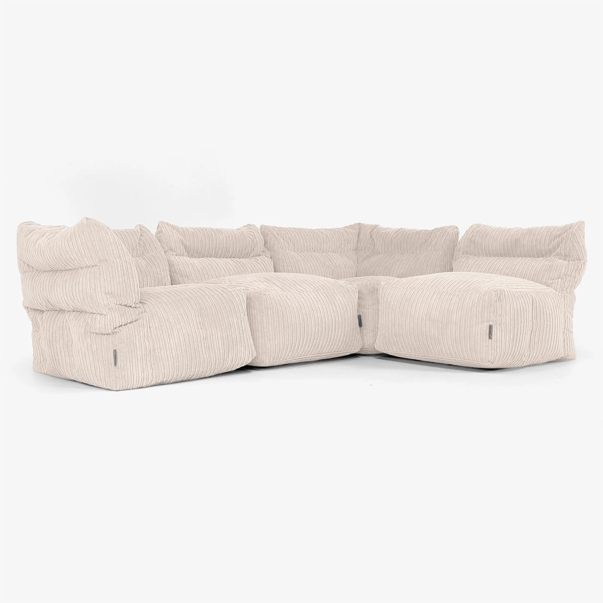 Modulsoffa 4-sits - Klassisk Manchestertyg Elfenbensvit - Image 4