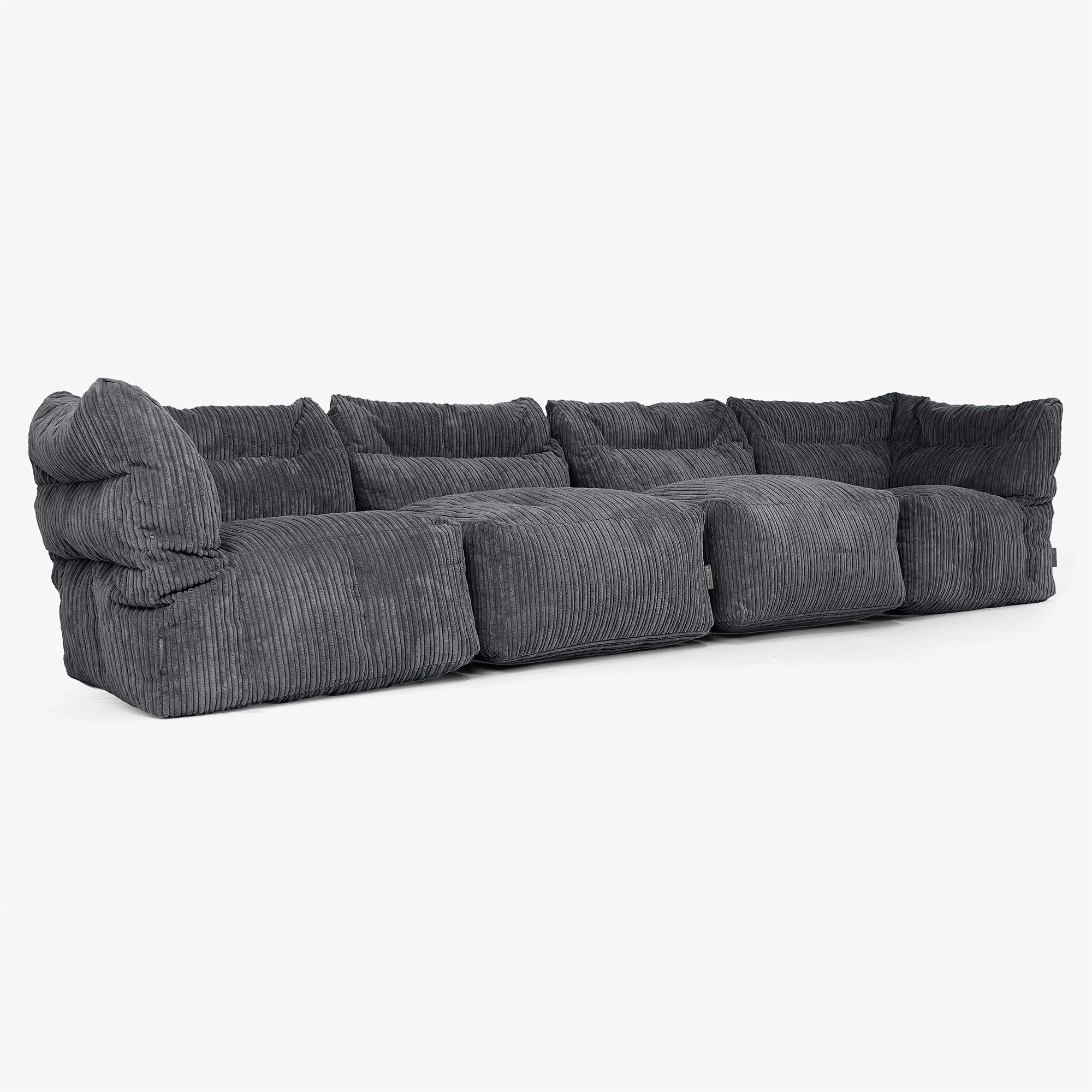 Modulsoffa 4-sits - Klassisk Manchestertyg Svart - Image 2