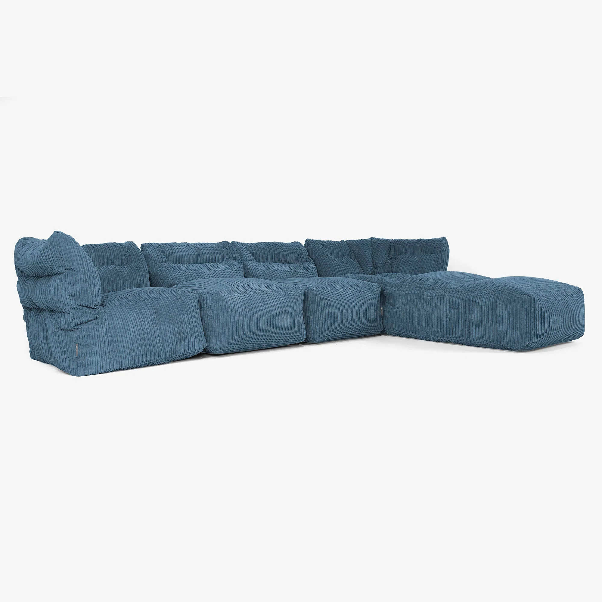 Modulsoffa 4-sits med Schäslong - Klassisk Manchestertyg Marinblå - Image 2