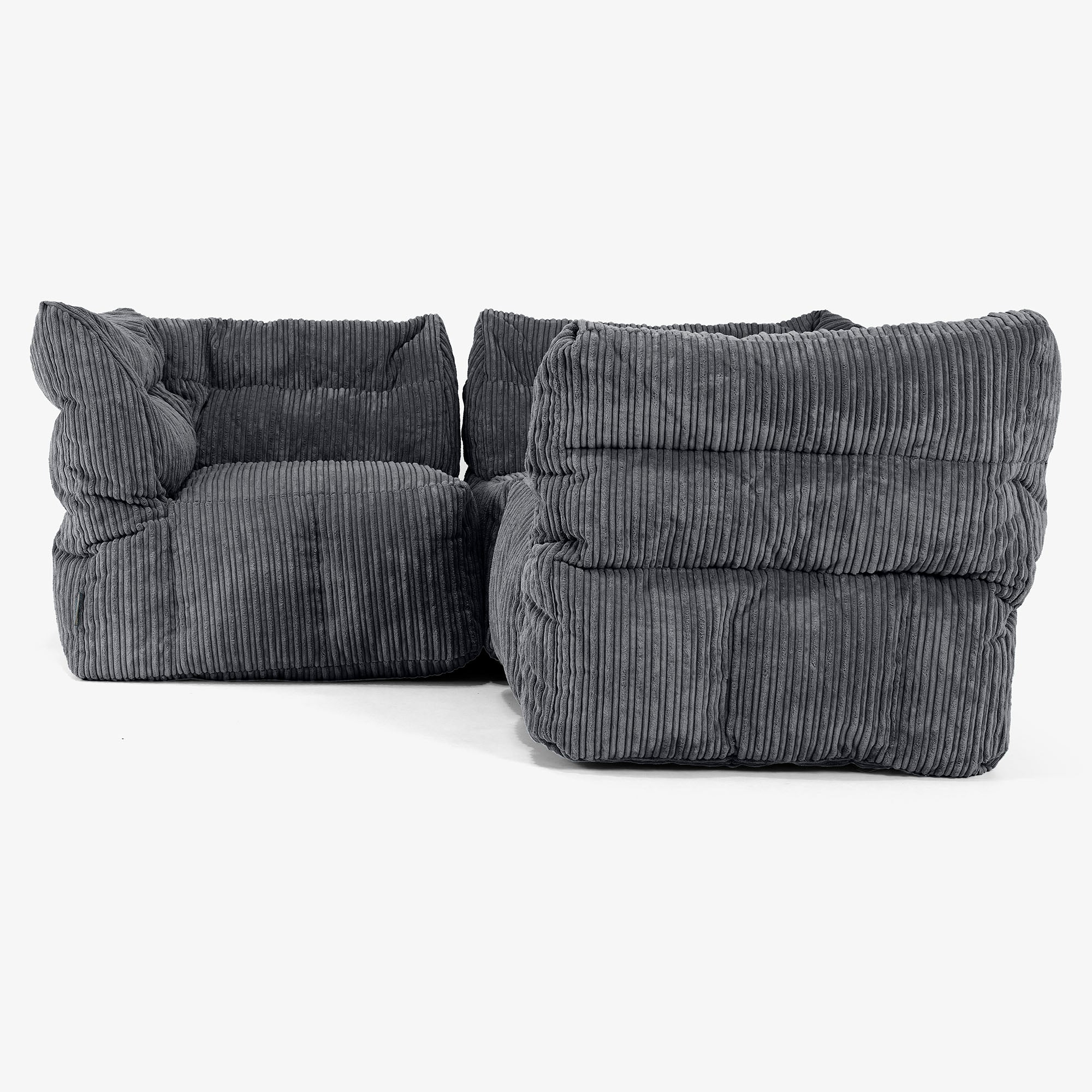Modulsoffa Hörnsoffa 3-sits - Klassisk Manchestertyg Svart - Image 2