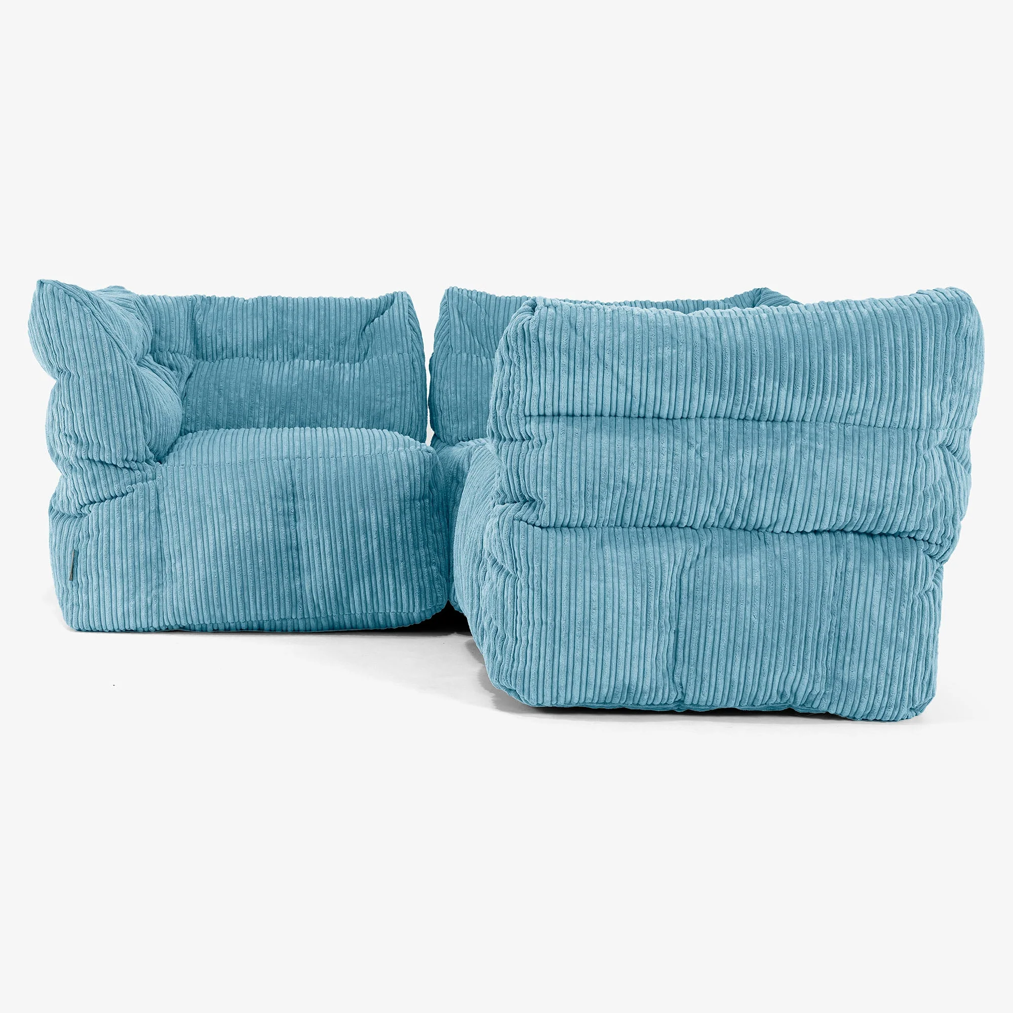 Modulsoffa Hörnsoffa 3-sits - Klassisk Manchestertyg Turkos - Image 2
