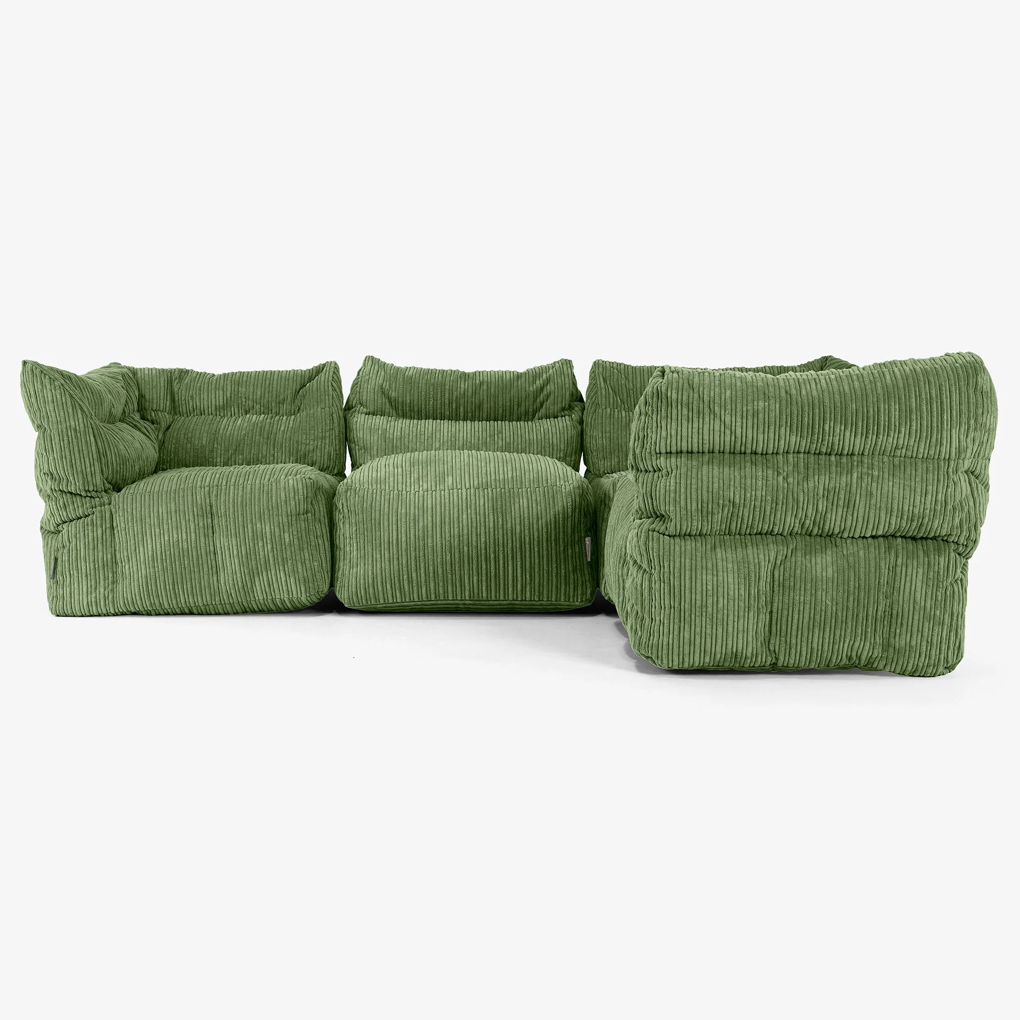 Modulsoffa Hörnsoffa 4-sits - Klassisk Manchestertyg Skogsgrön - Image 2