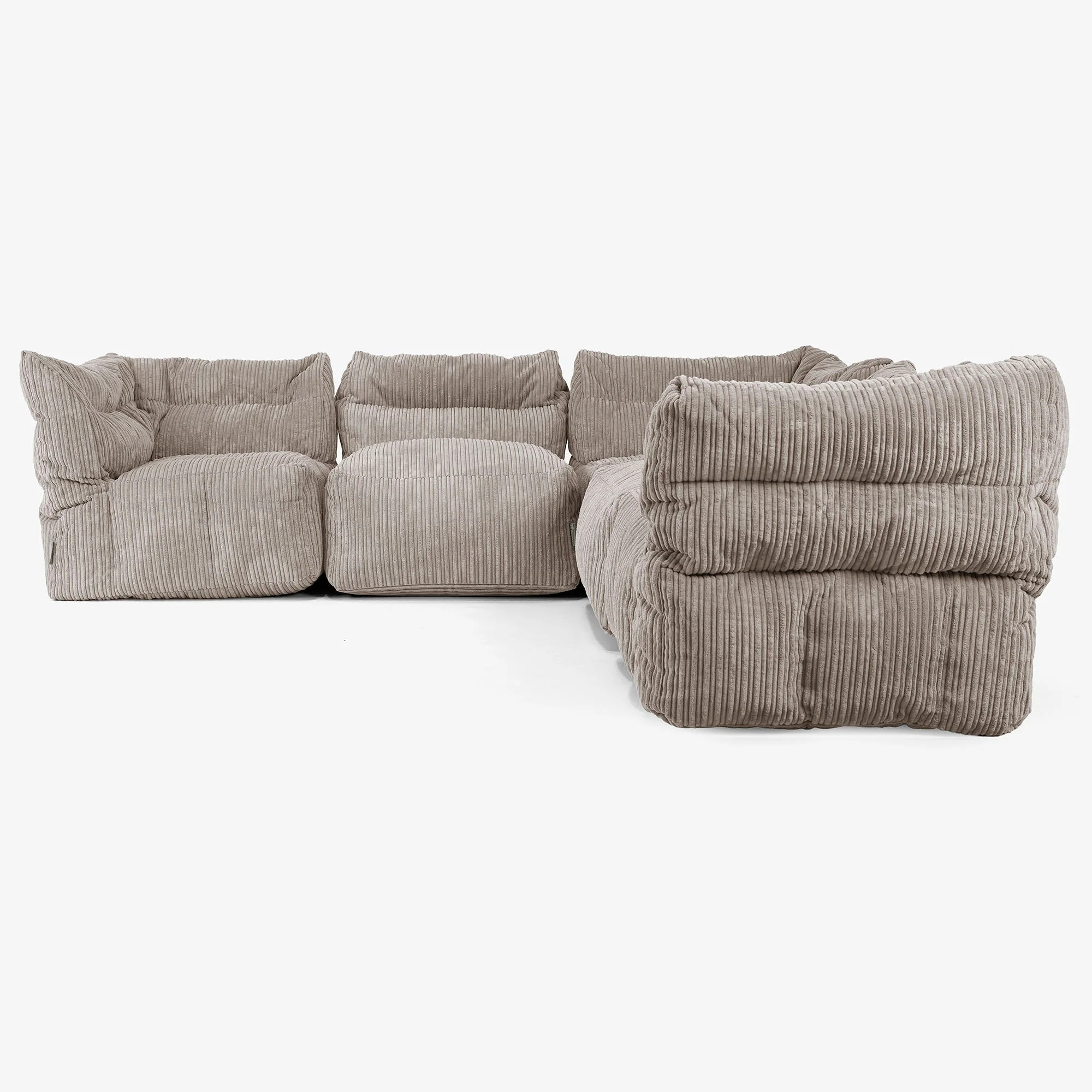 Modulsoffa Hörnsoffa 5-sits - Klassisk Manchestertyg Duvgrå - Image 2