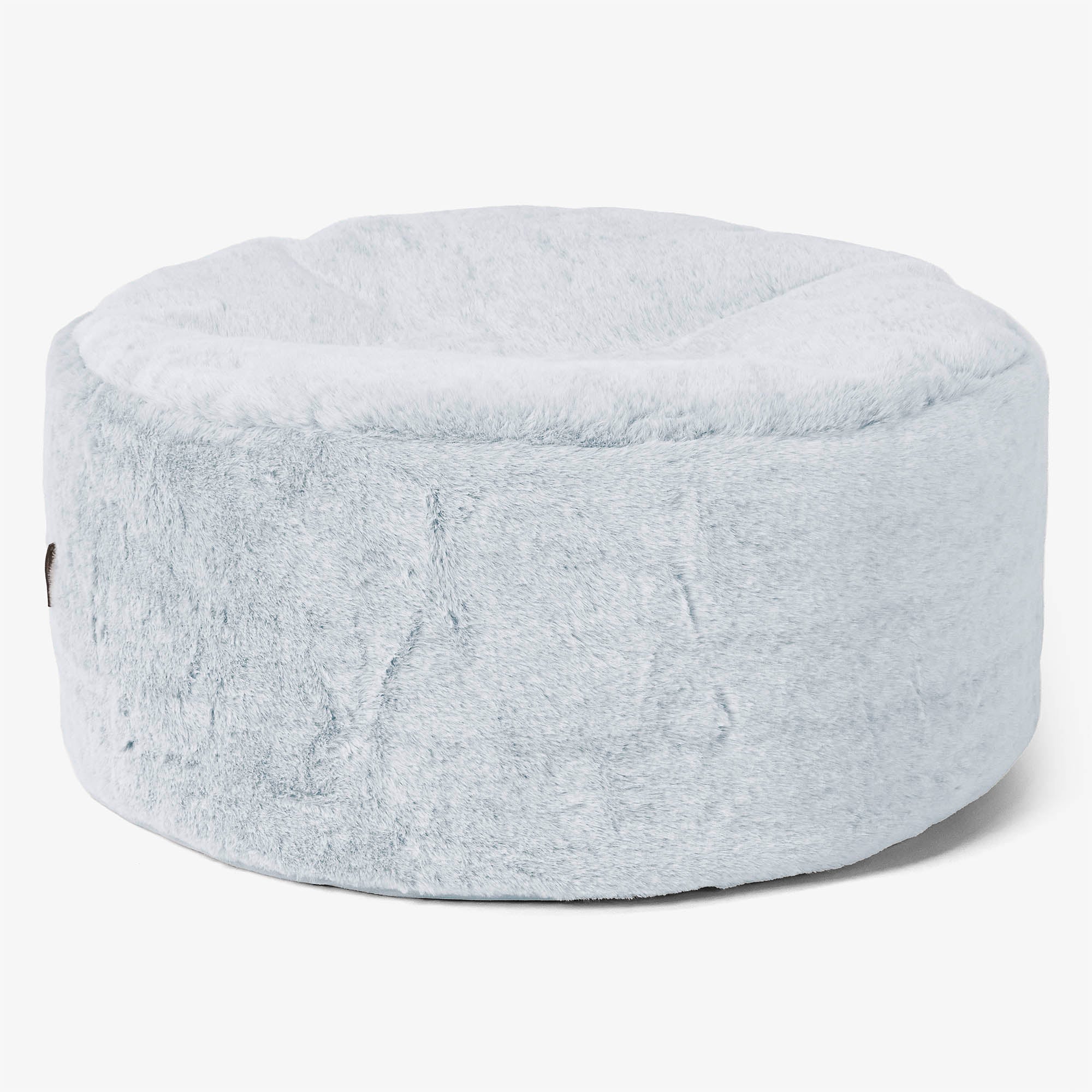 Ottomanpuff med Bricka - Fuskkaninpäls Gammelblå - Image 2