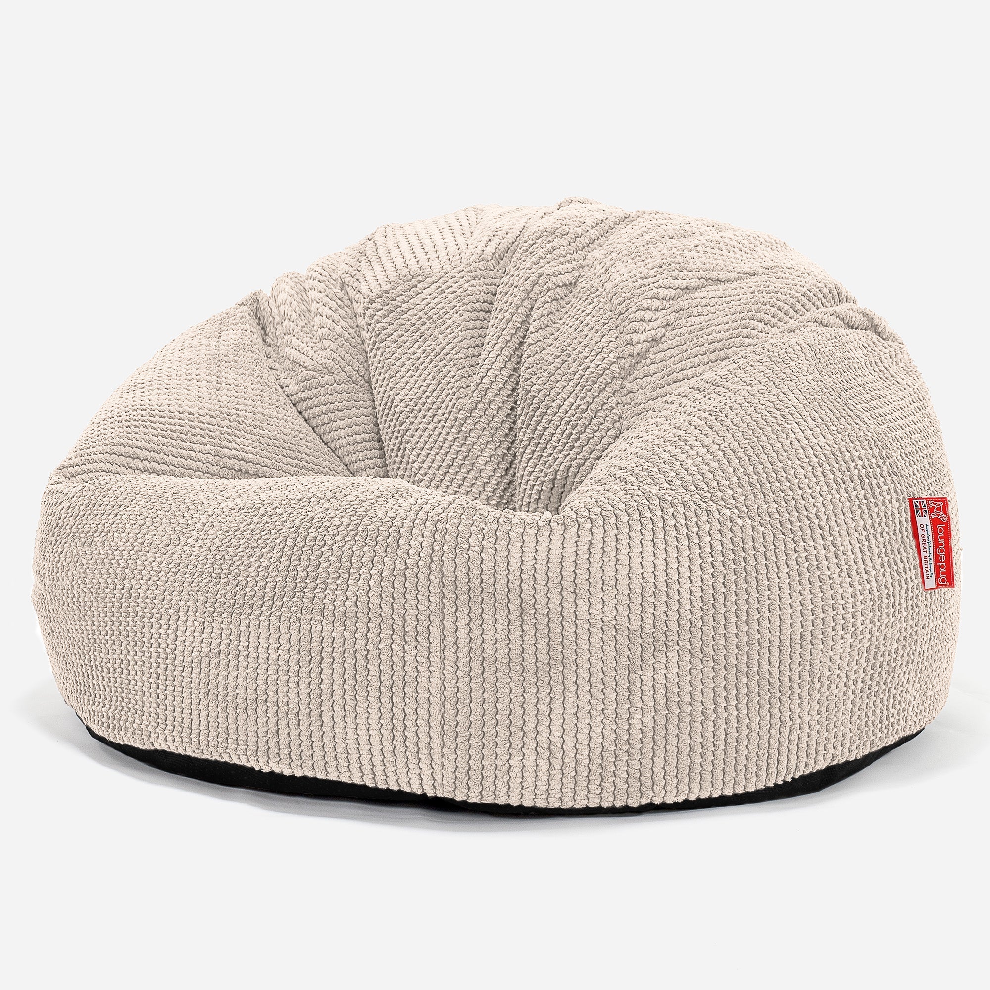 Saccosäck Barn C200-L, CloudSac Memoryskum 2-12 år - Pom-pom Elfenbensvit