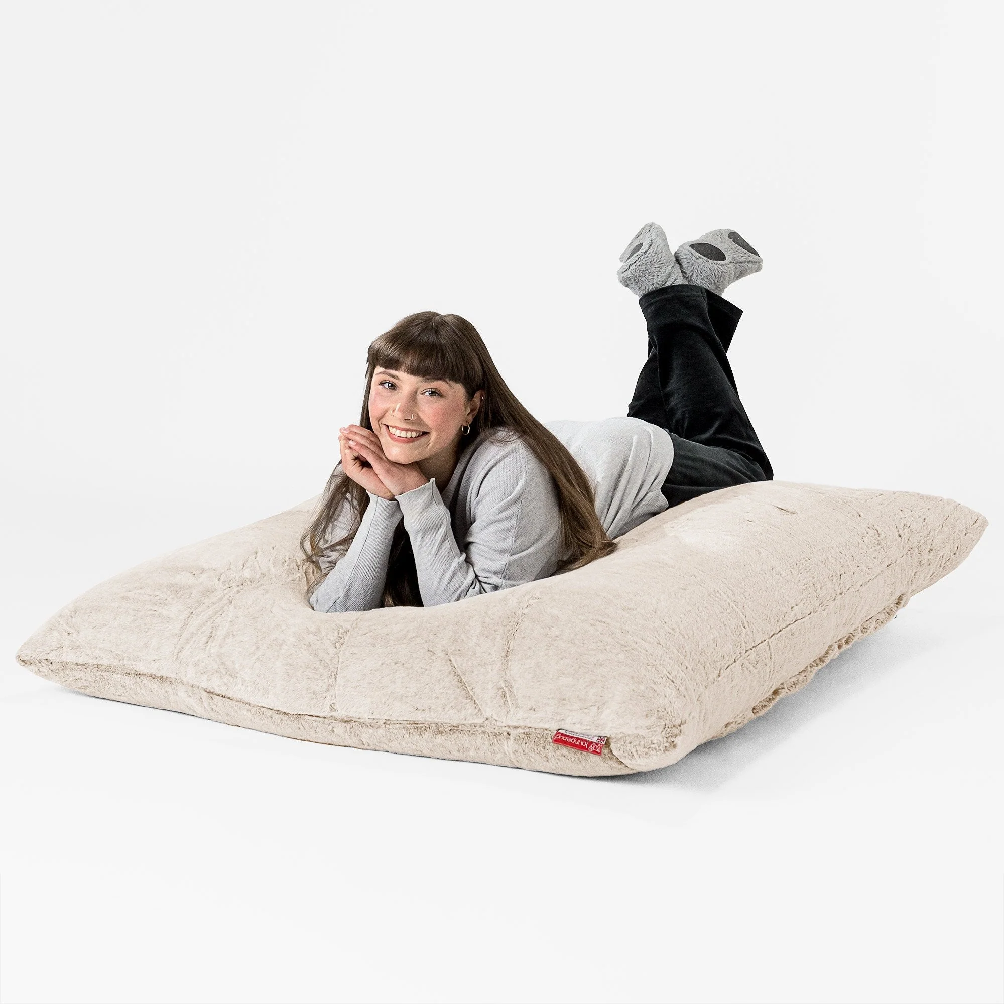 Saccosäck Kudde XXL - Fuskkaninpäls Vit - Image 3