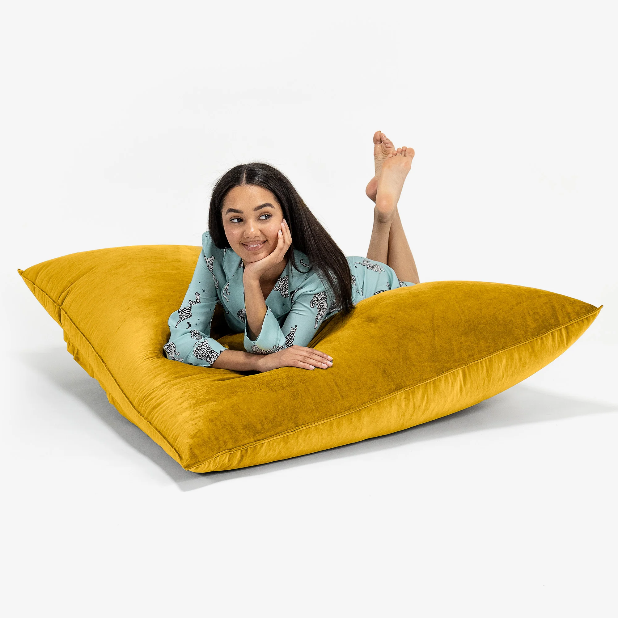 Saccosäck Kudde XXL - Sammet Guld - Image 2