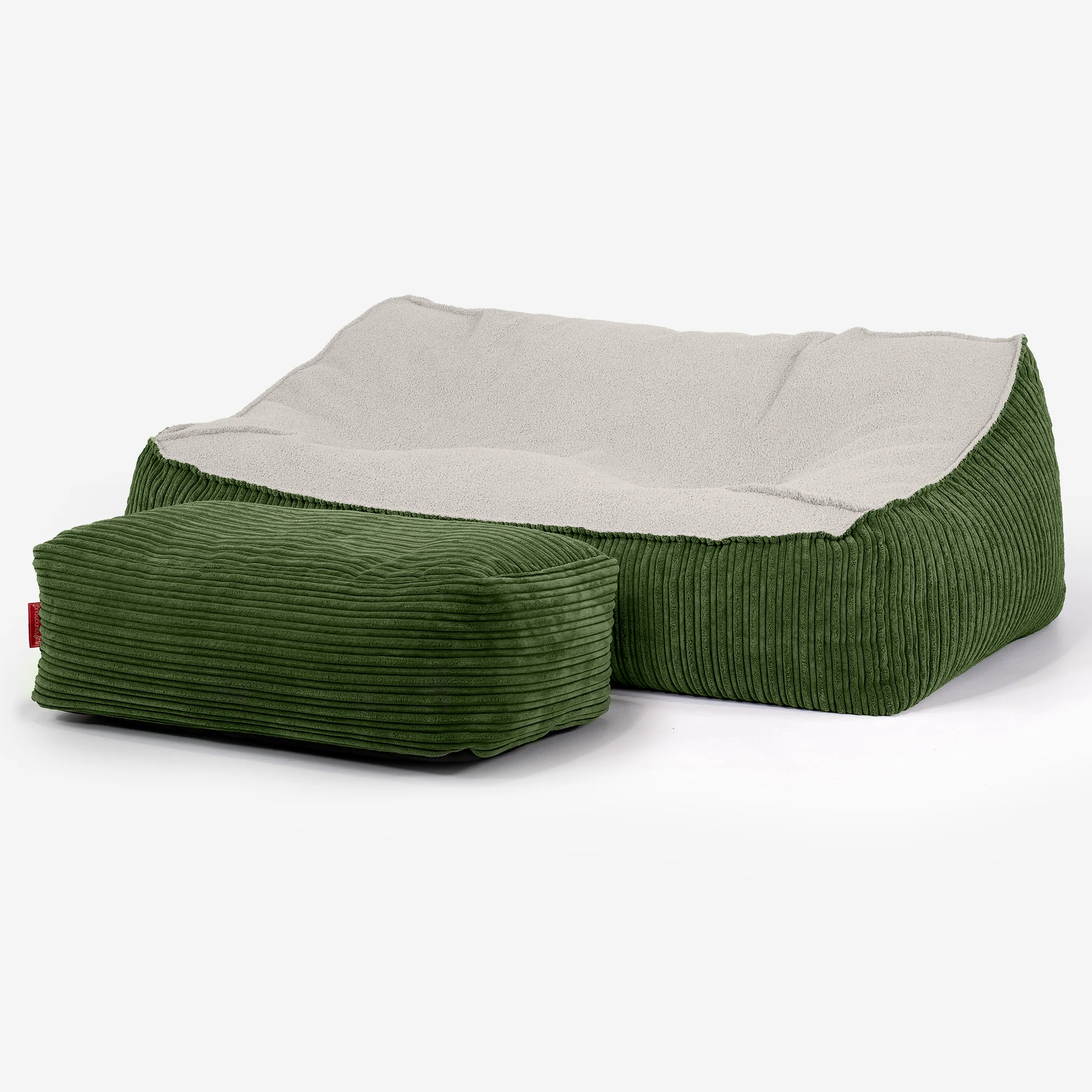 Saccosäcksoffan Sloucher - Boucle & Manchestertyg Skogsgrön - Image 3