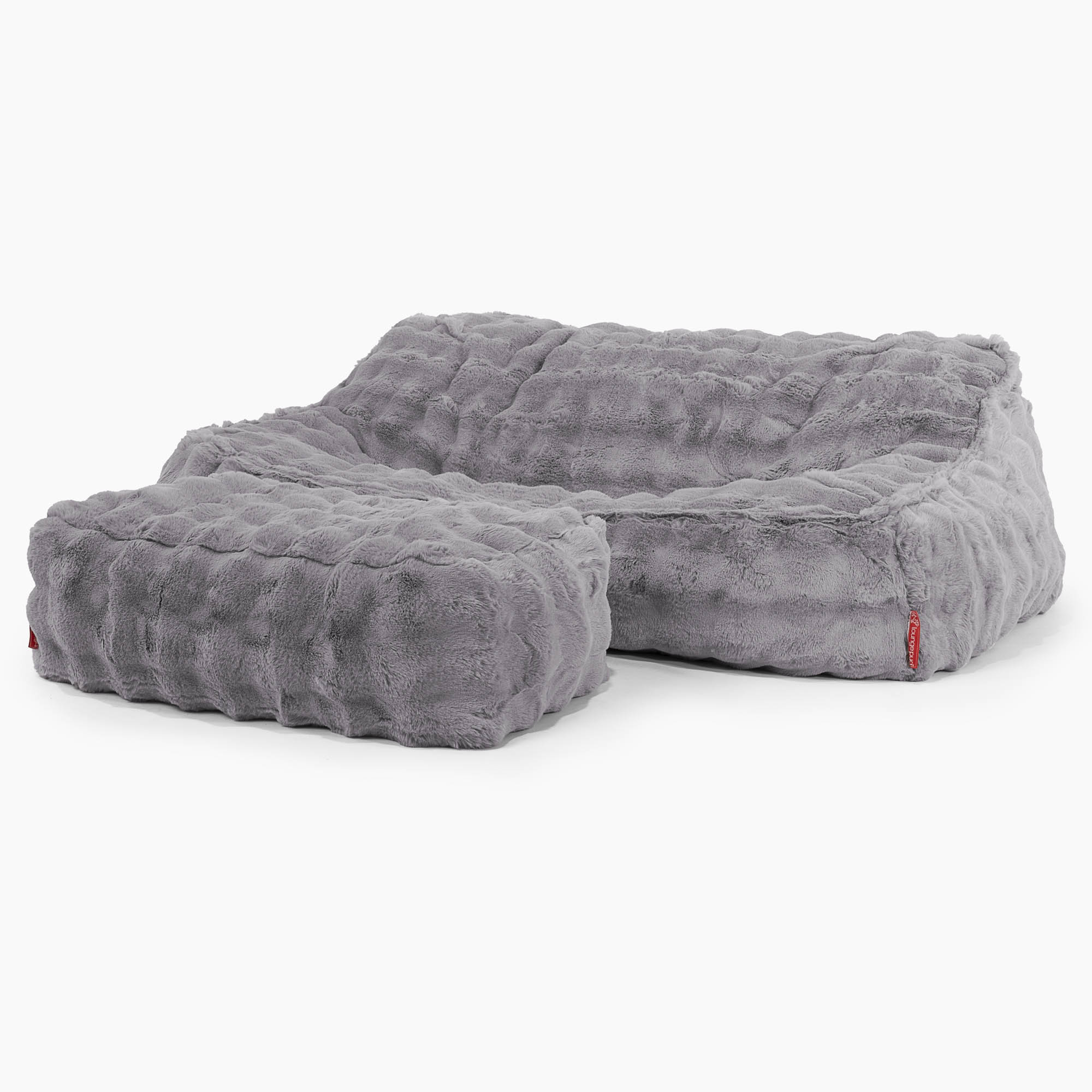 Saccosäcksoffan Sloucher - Fuskpäls Bubble Grå - Image 3